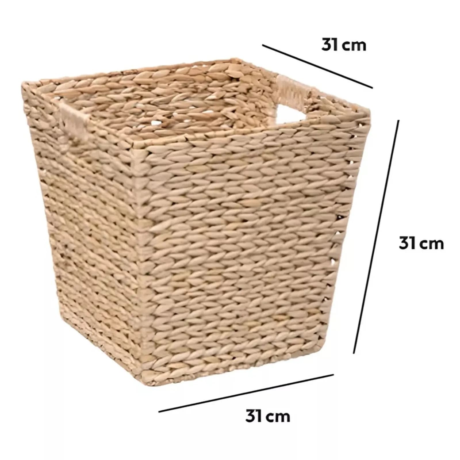 Cesto contenitore 31x31h cm in corda intrecciata