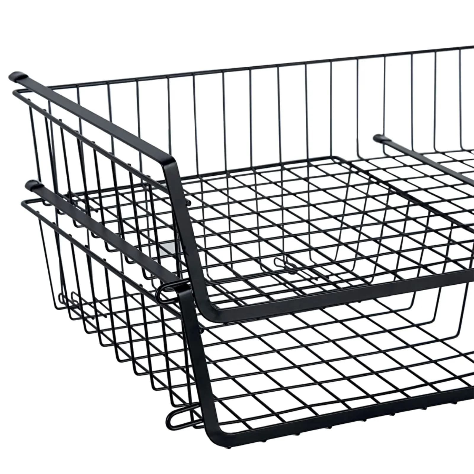 Cesto impilabile sottomensola 32x12h cm in acciaio nero