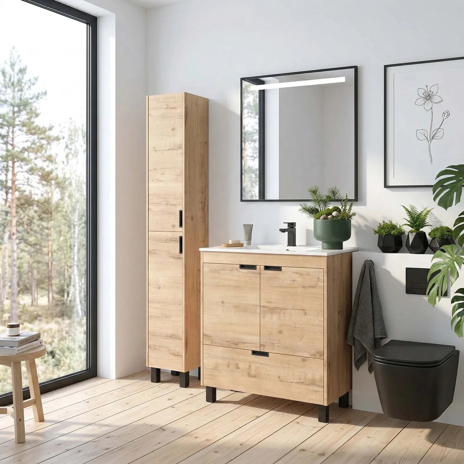 Colonna bagno a terra 182 h cm rovere africa - Motta