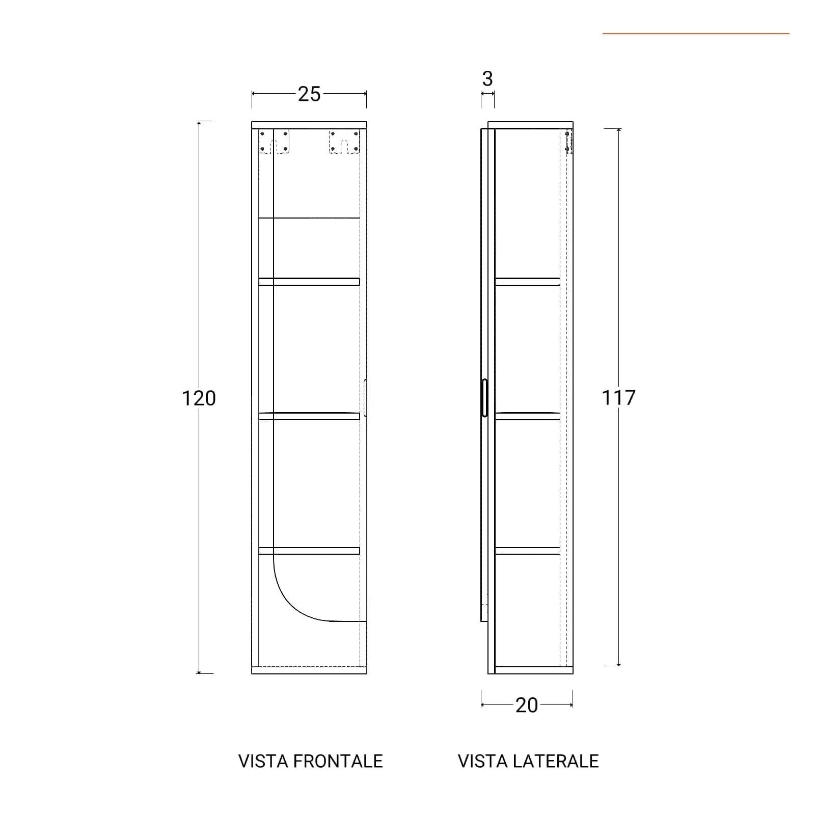 Colonna da bagno sospesa 120h cm in legno di acacia - Artemide