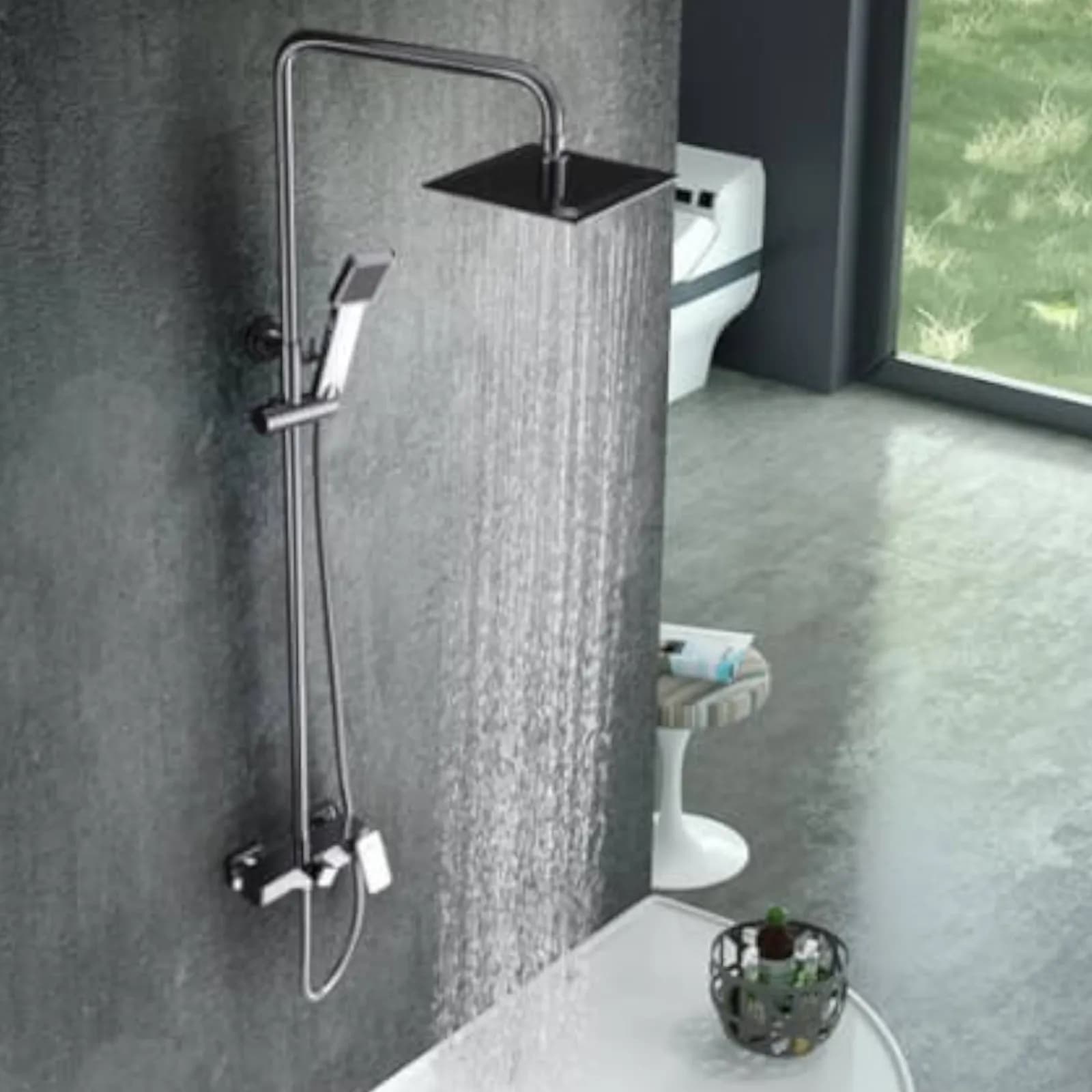 Colonna doccia 164 h cm in acciaio inox cromato - Inlet