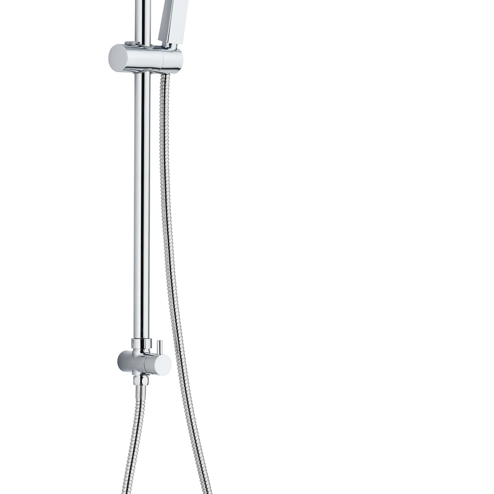 Colonna doccia Kris con presa acqua a muro soffione e doccino acciaio inox cromato