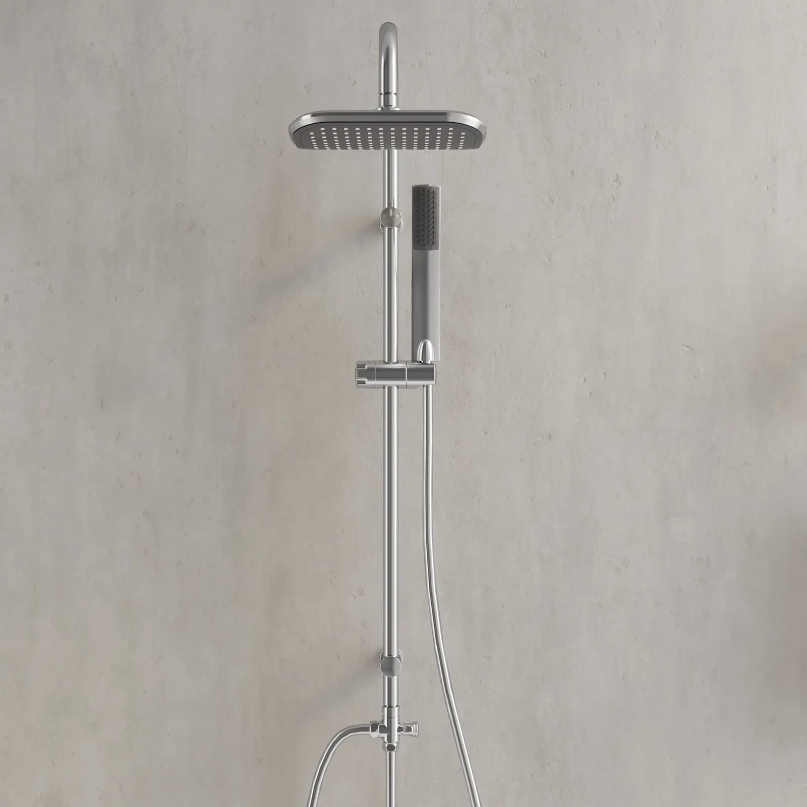 Colonna doccia a ponte in acciaio con soffione minimal cm 23 x 15 design - Montana