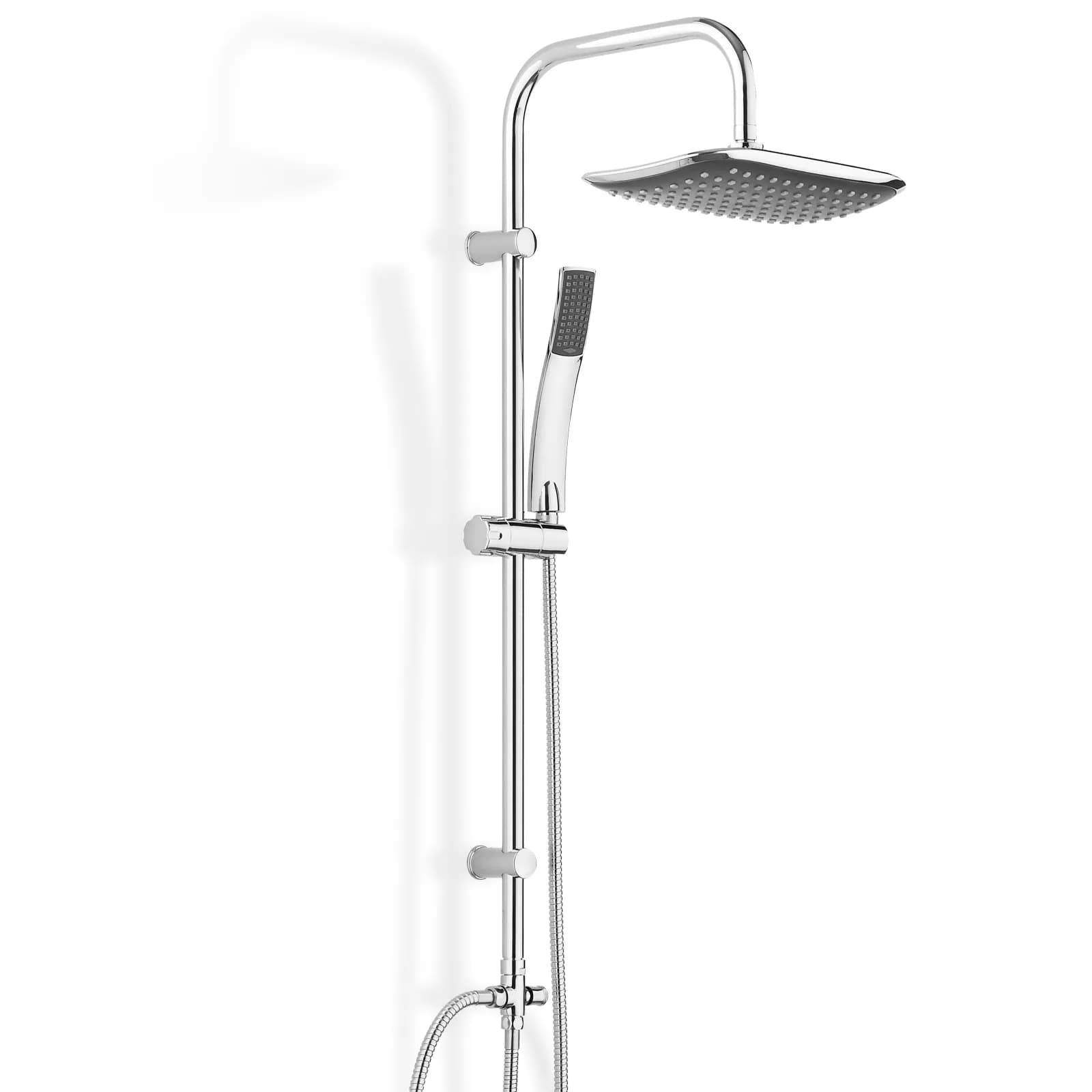 Colonna doccia a ponte in acciaio con soffione minimal cm 23 x 15 design - Montana
