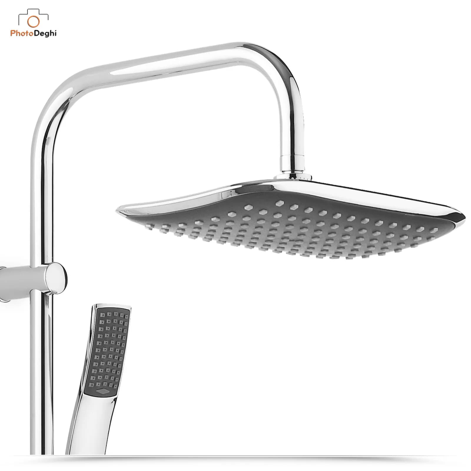 Colonna doccia a ponte in acciaio con soffione minimal cm 23 x 15 design - Montana