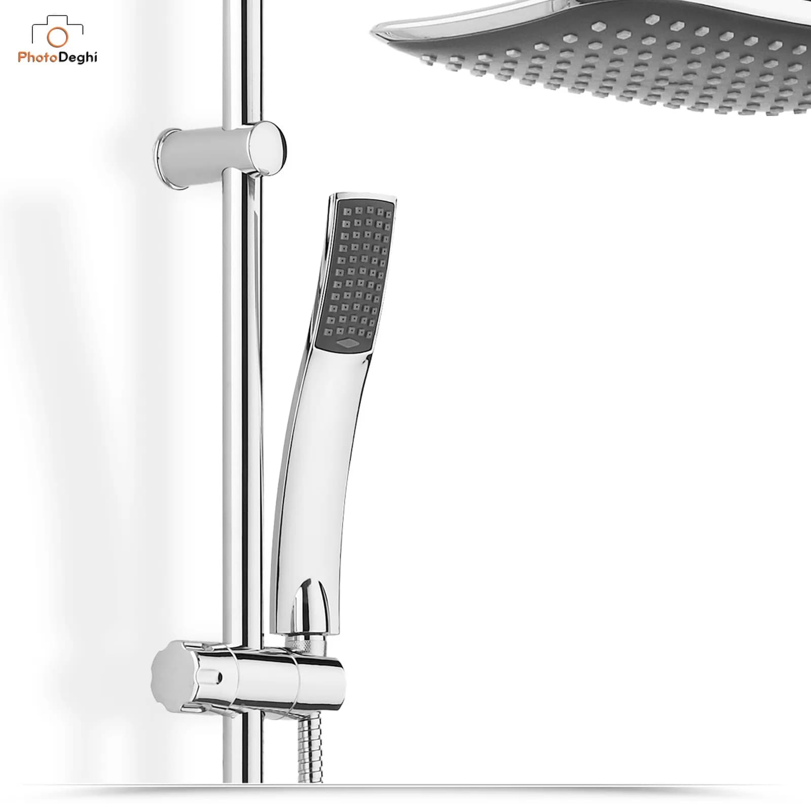 Colonna doccia a ponte in acciaio con soffione minimal cm 23 x 15 design - Montana