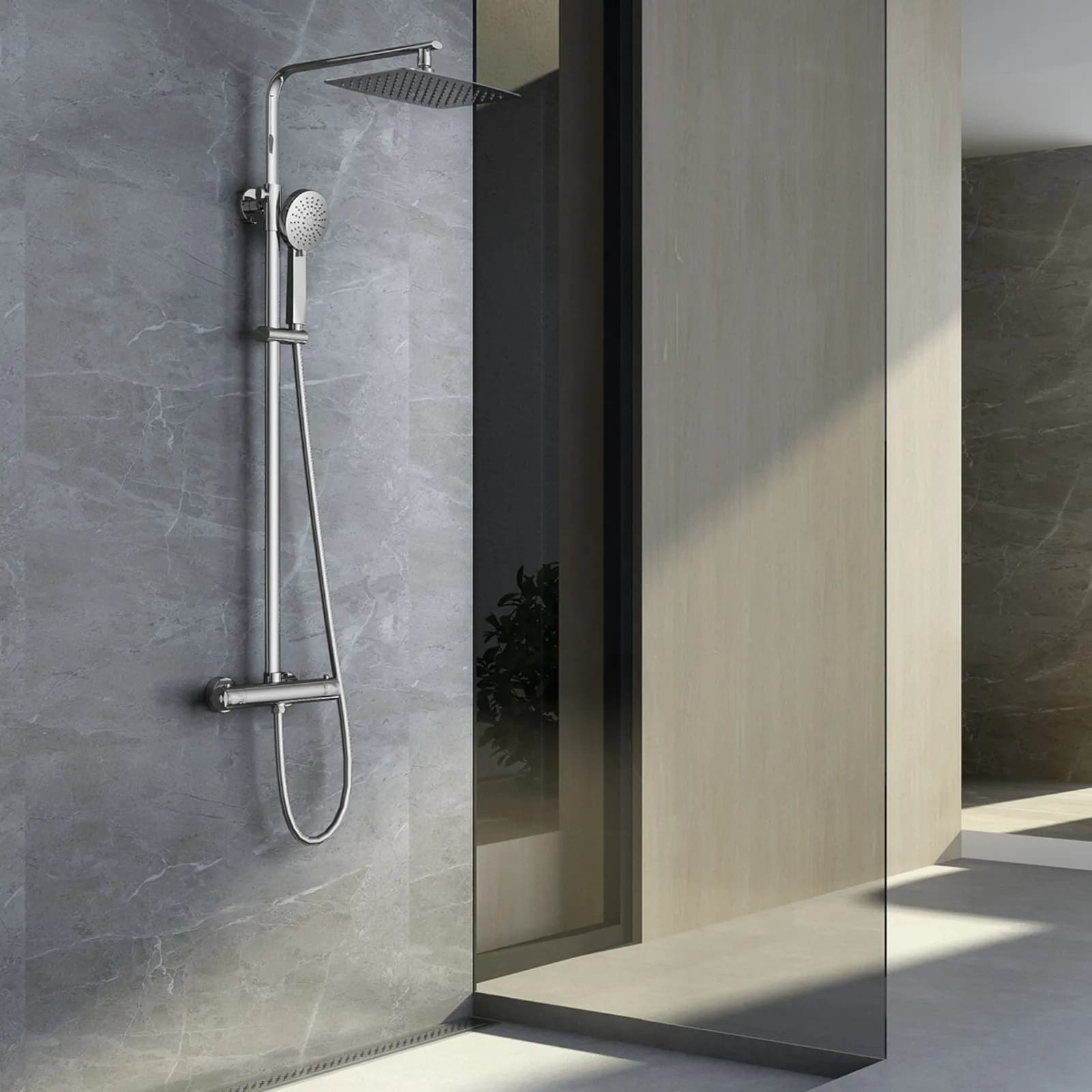 Colonna doccia telescopica 130 h cm in acciaio inox cromato - Vary