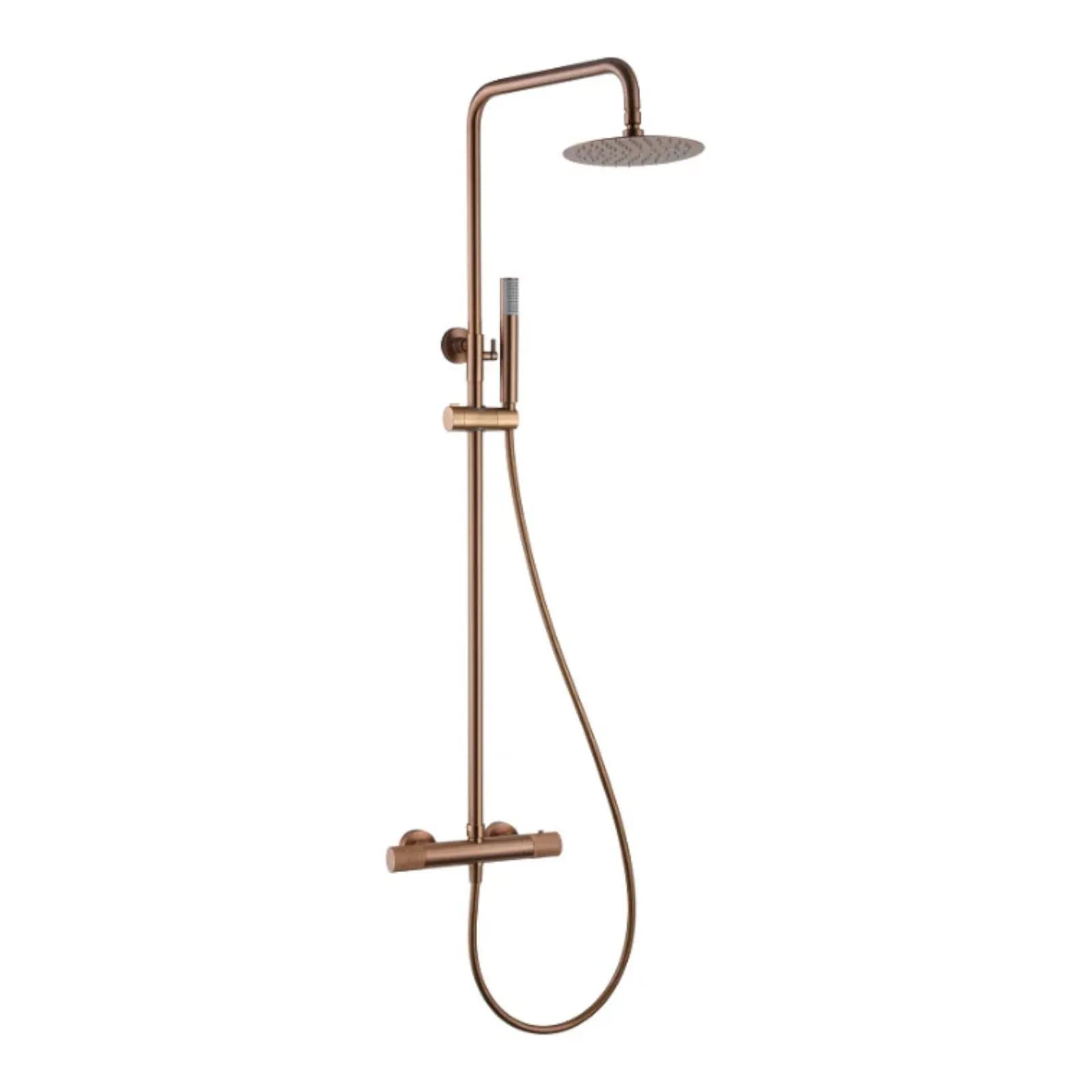 Colonna doccia termostatica e telescopica in acciaio inox 304 oro rosa spazzolato - Mariel