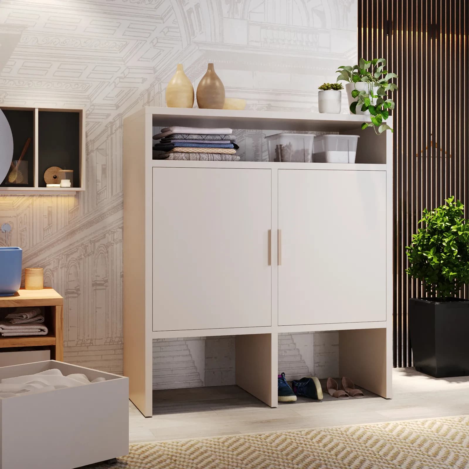Colonna lavanderia 145,6 x 170 h cm con doppia anta cashmere - Rubik