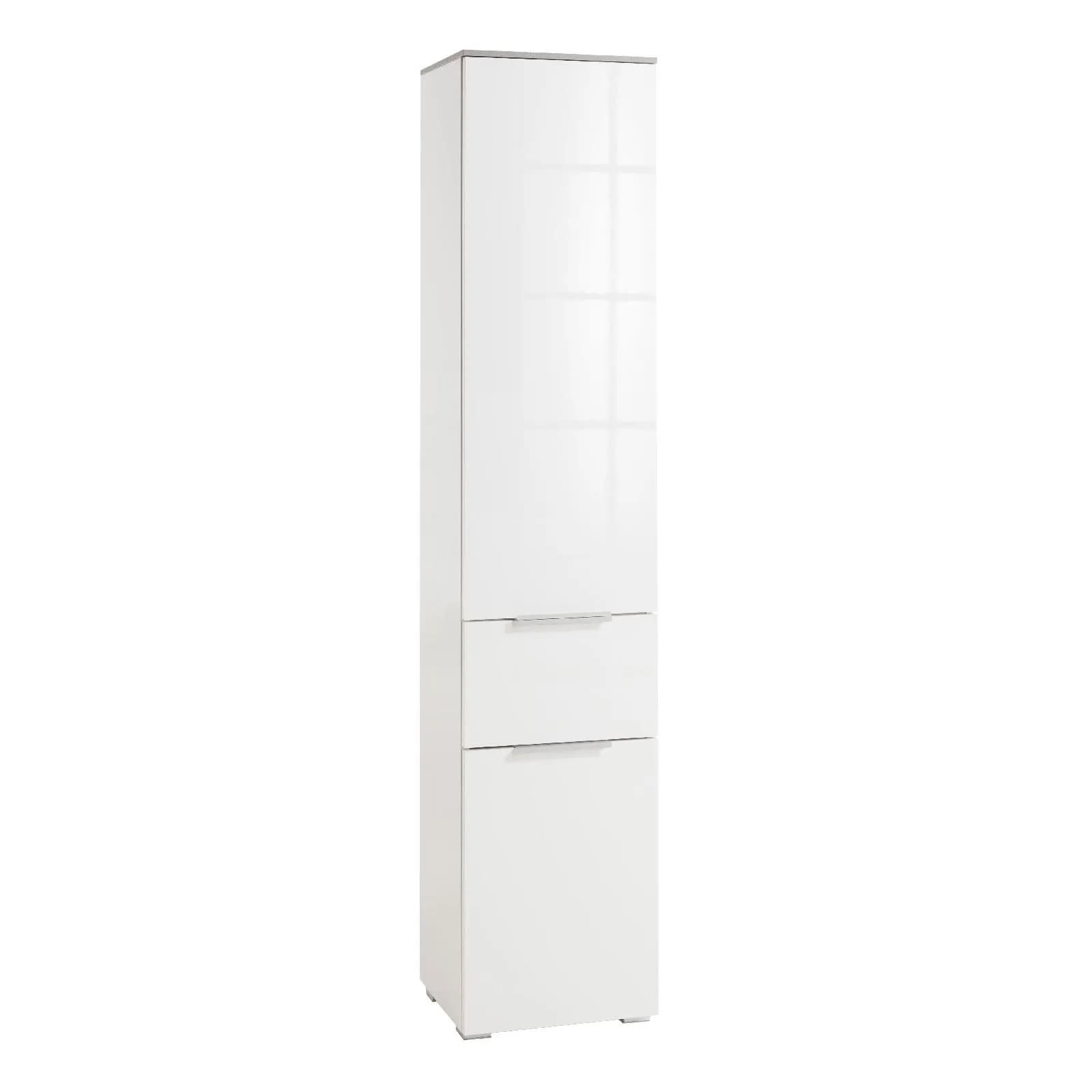 Colonna multiuso 40x35 cm bianco lucido e grigio cemento - Laredo