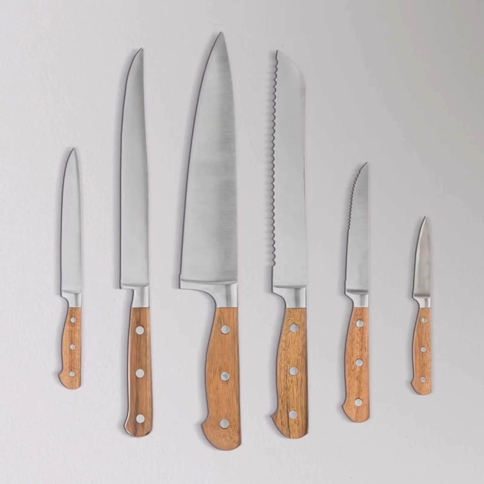Coltello professionale 34h cm da pane in acciaio inox e legno di acacia naturale - Tytan