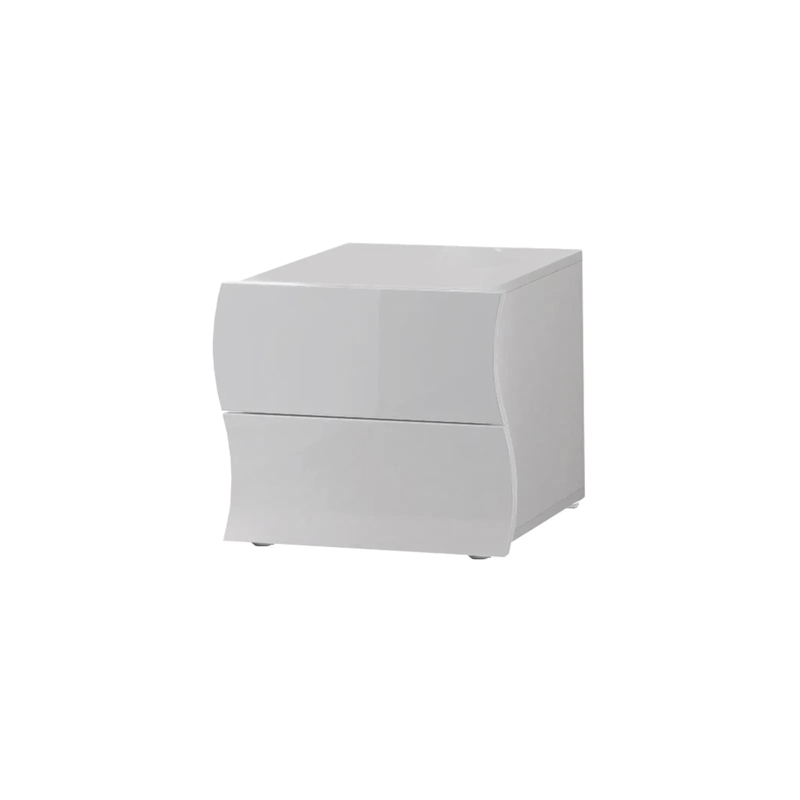Comodino 42x41h cm con 2 cassetti bianco lucido - Moss