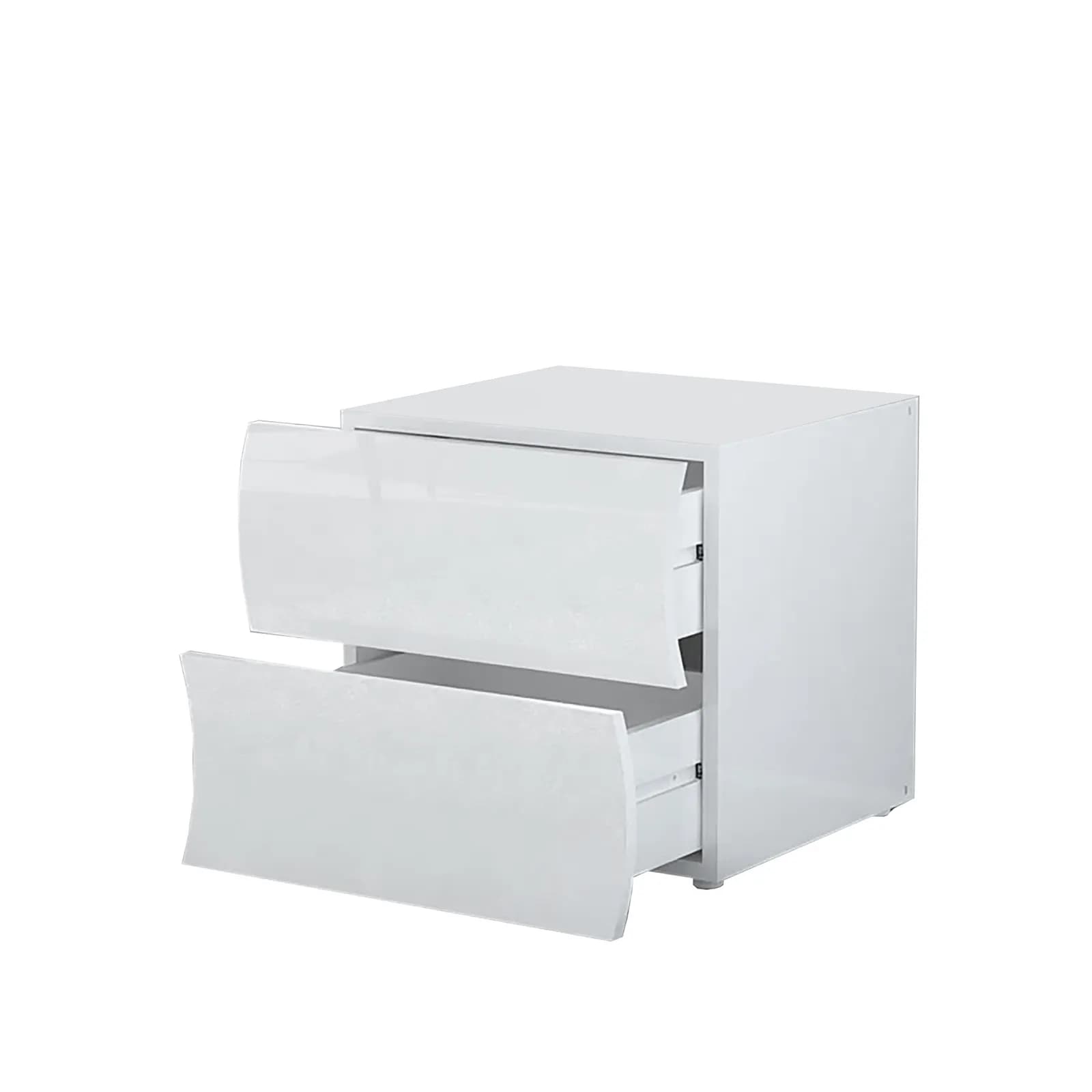Comodino 42x41h cm con 2 cassetti bianco lucido - Moss