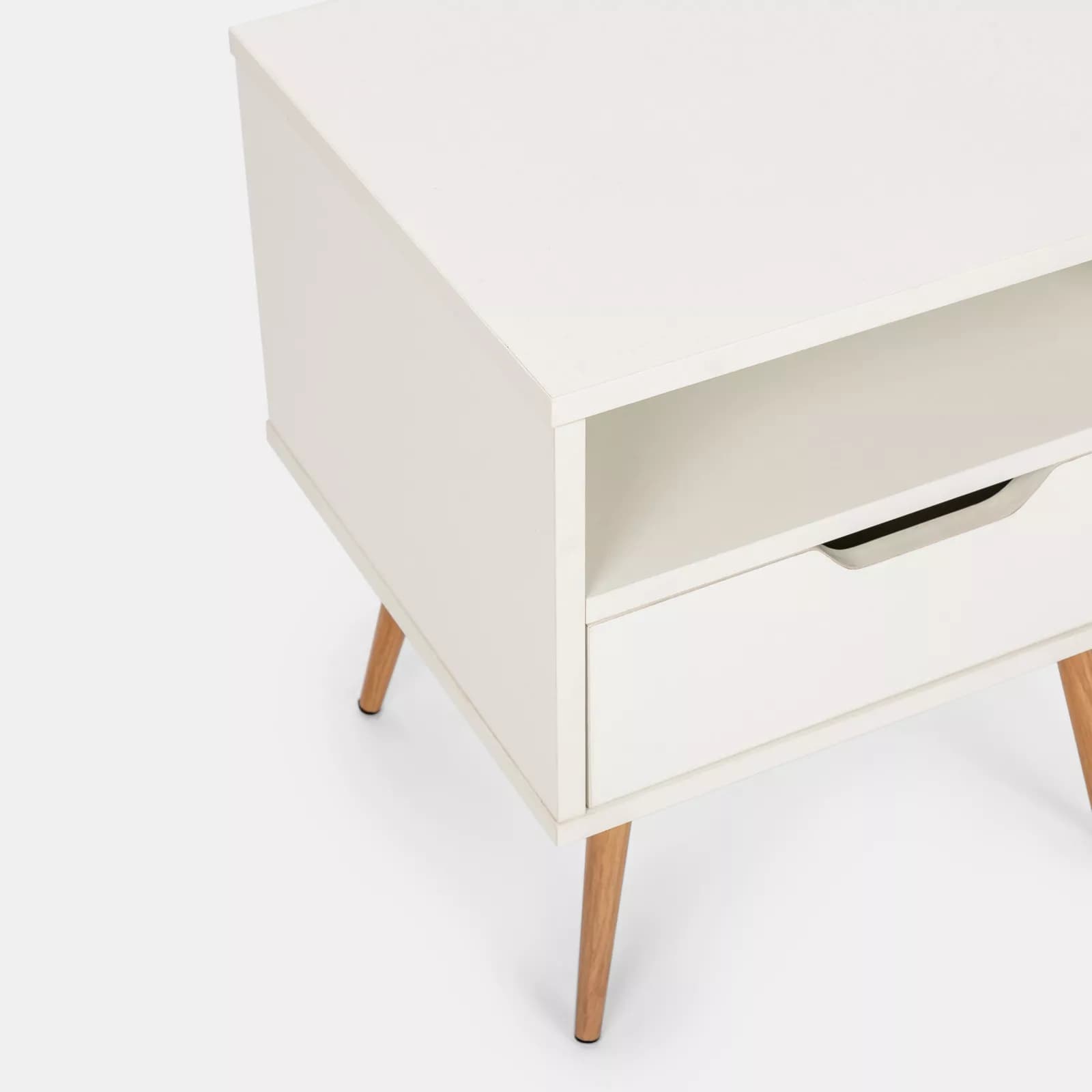 Comodino 45x40 cm in legno bianco lucido - Zylar