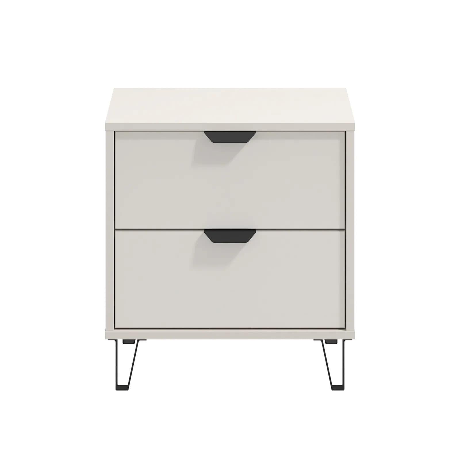 Comodino 48x52h cm con 2 cassetti cashmere e piedi neri - Dolan