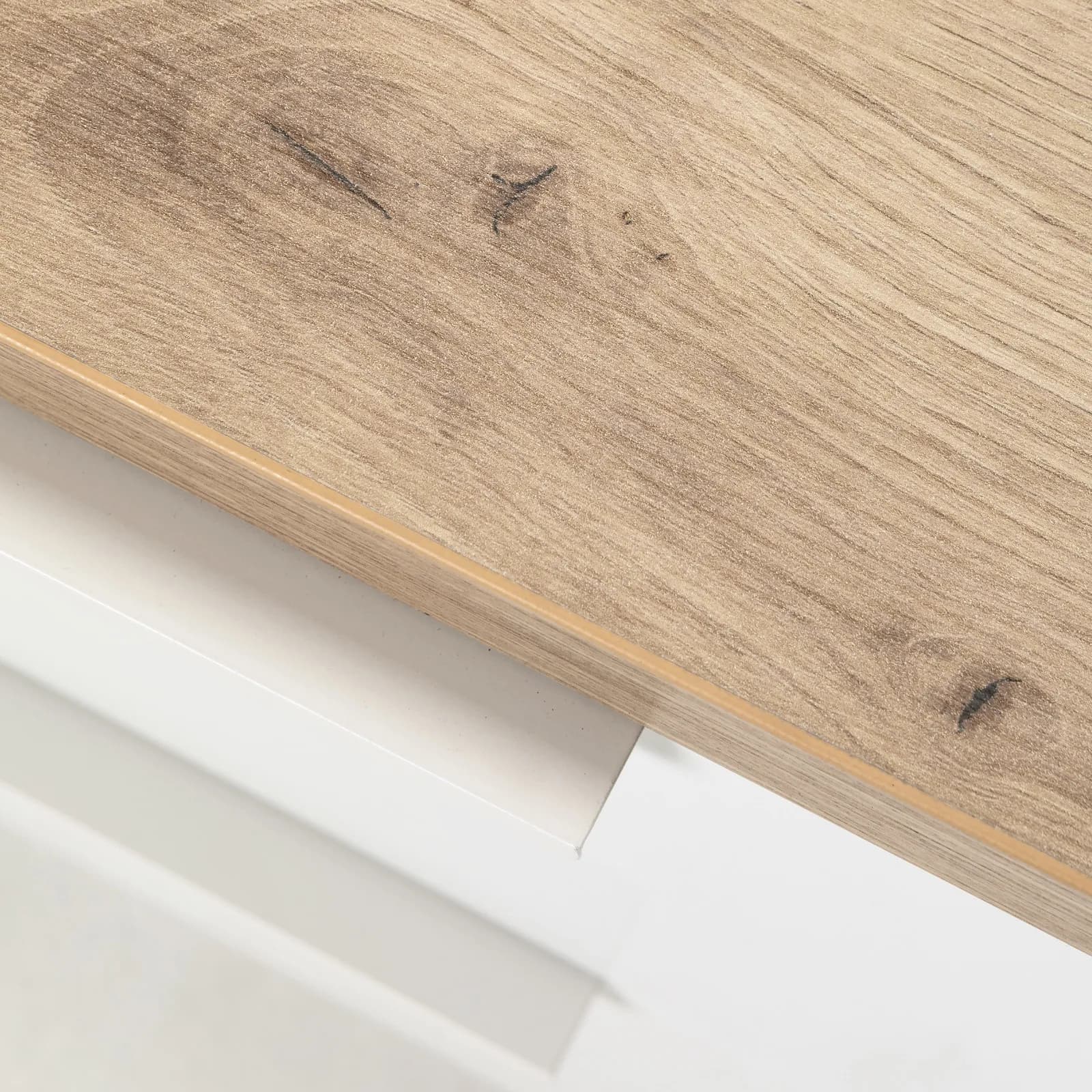 Comodino 49x45h cm con due cassetti in rovere e bianco lucido - Boras night