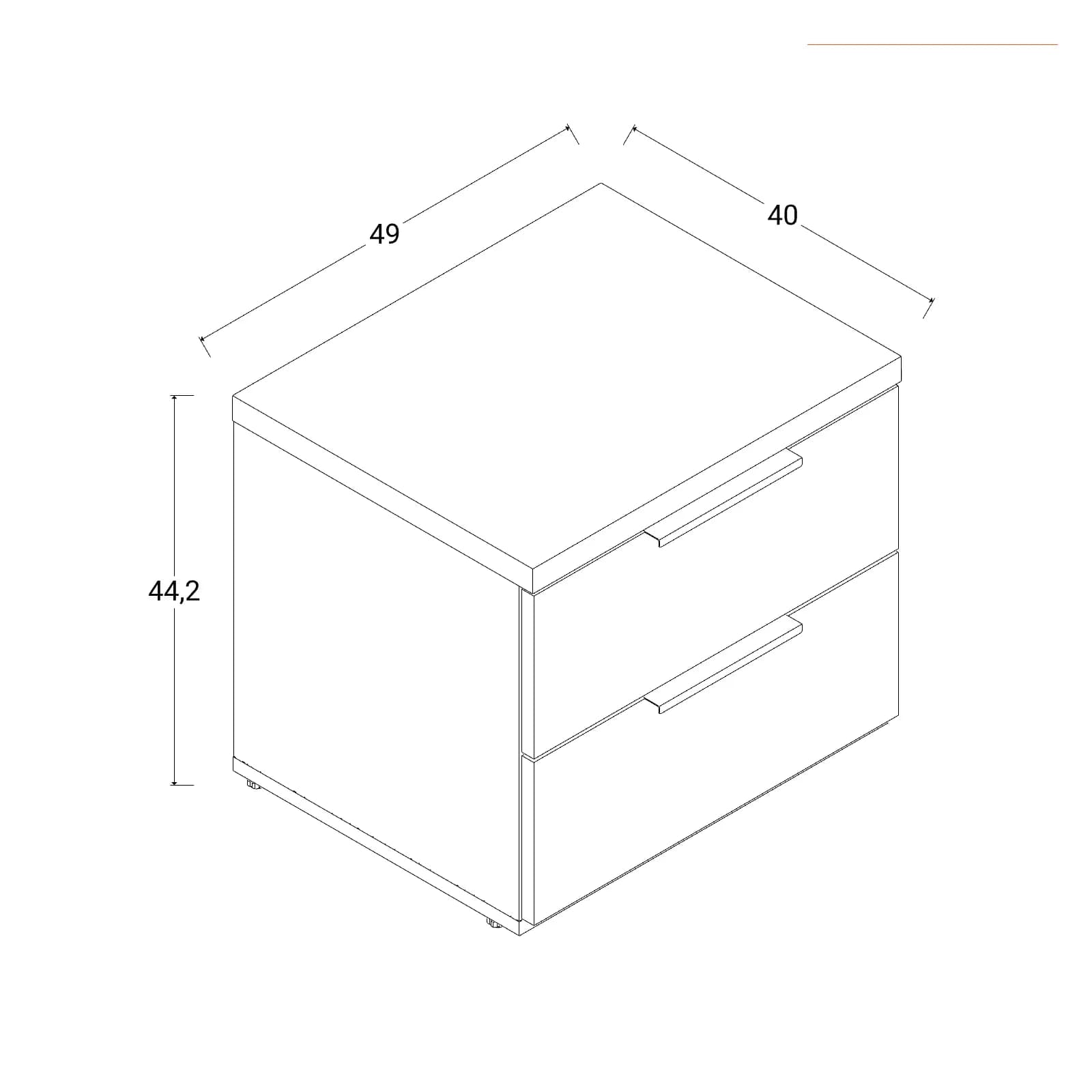 Comodino 49x45h cm con due cassetti in rovere e bianco lucido - Boras night