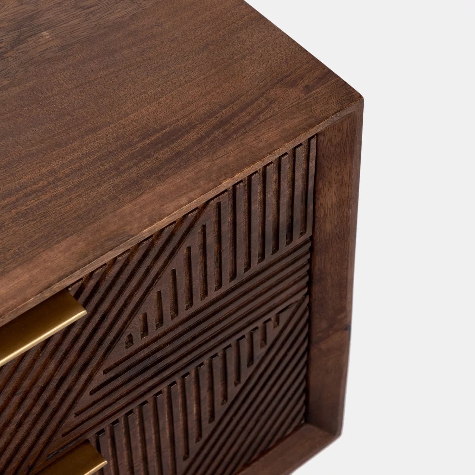 Comodino 60 cm in legno di mango cannettato - Maltese