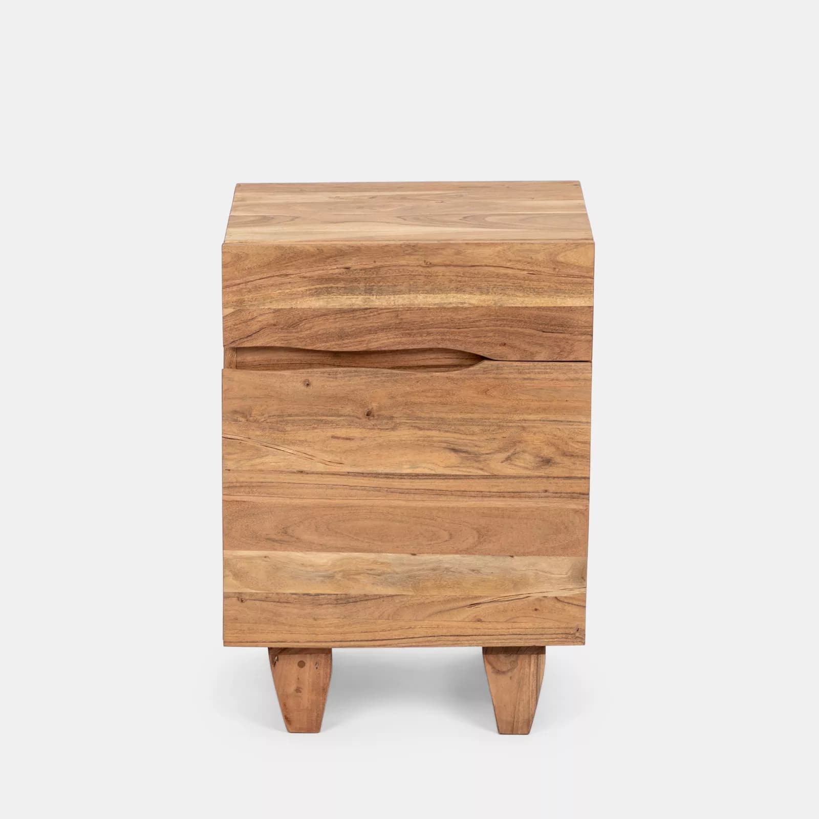 Comodino in legno 45x63h cm con anta e cassetto - Freia Acacia