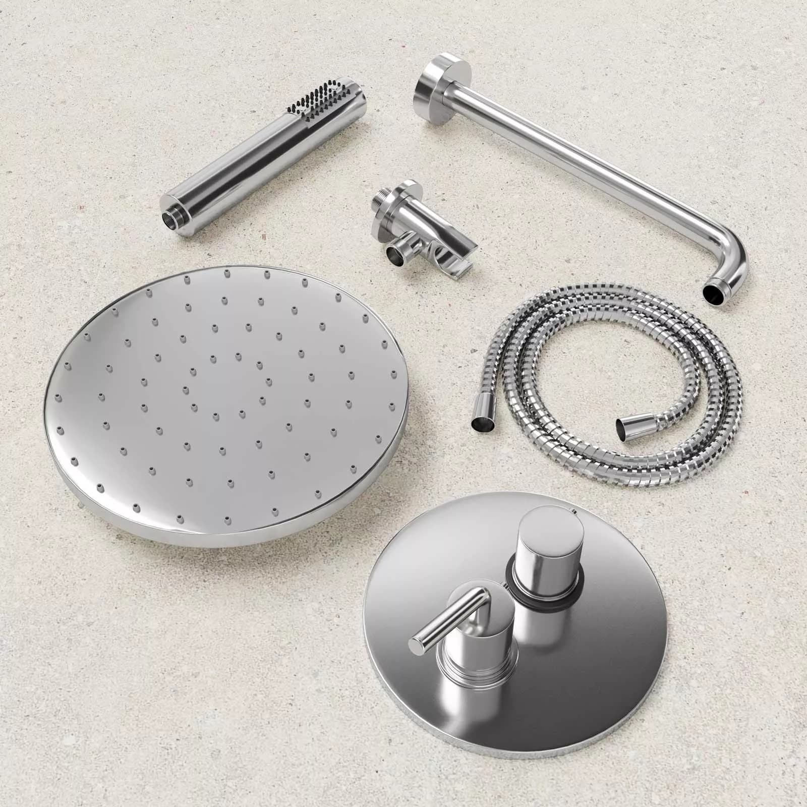 Composizione doccia Jacuzzi - Rubinetteria Aquasoul con braccio soffione doccetta e miscelatore