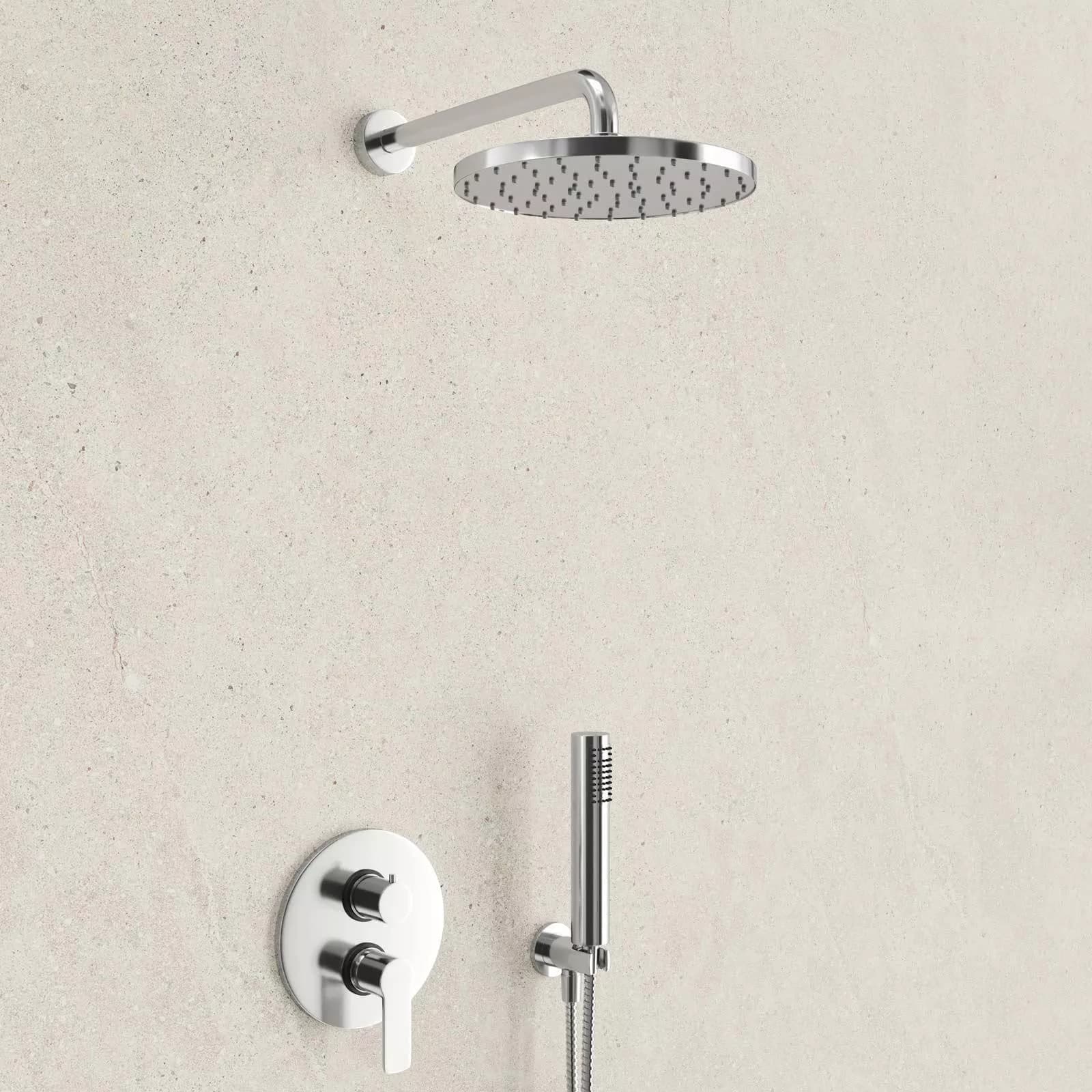 Composizione doccia Jacuzzi - Rubinetteria Opalia con braccio soffione doccetta e miscelatore