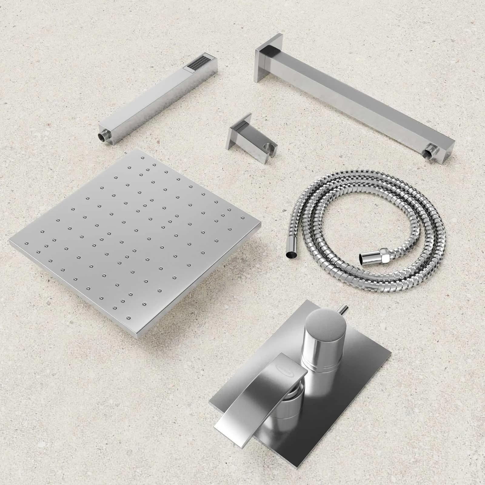 Composizione doccia Jacuzzi - Rubinetteria Ray con braccio soffione doccetta e miscelatore