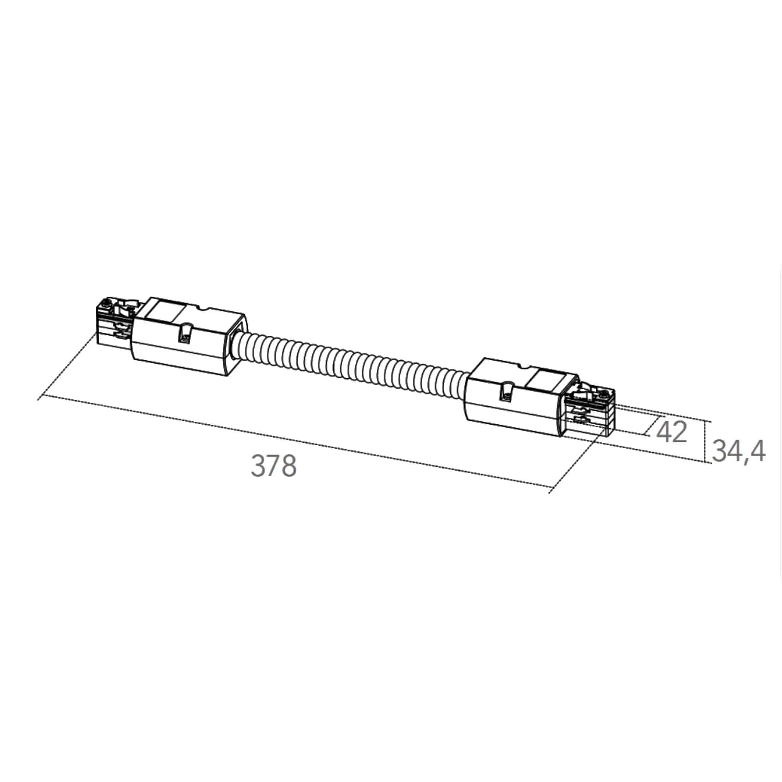Connettore flessibile per sistema nero trifase bianco - Radius Light