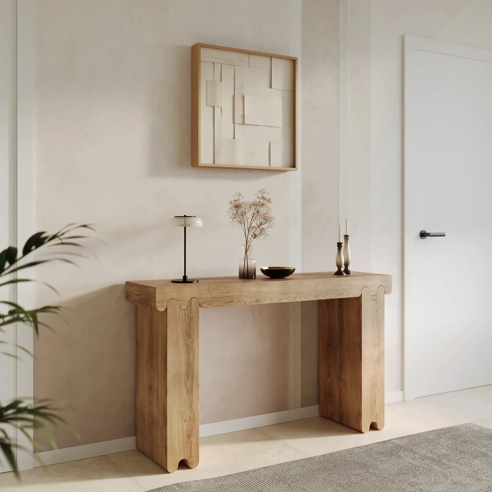 Consolle 130x35 cm in legno di mango naturale - Quintus