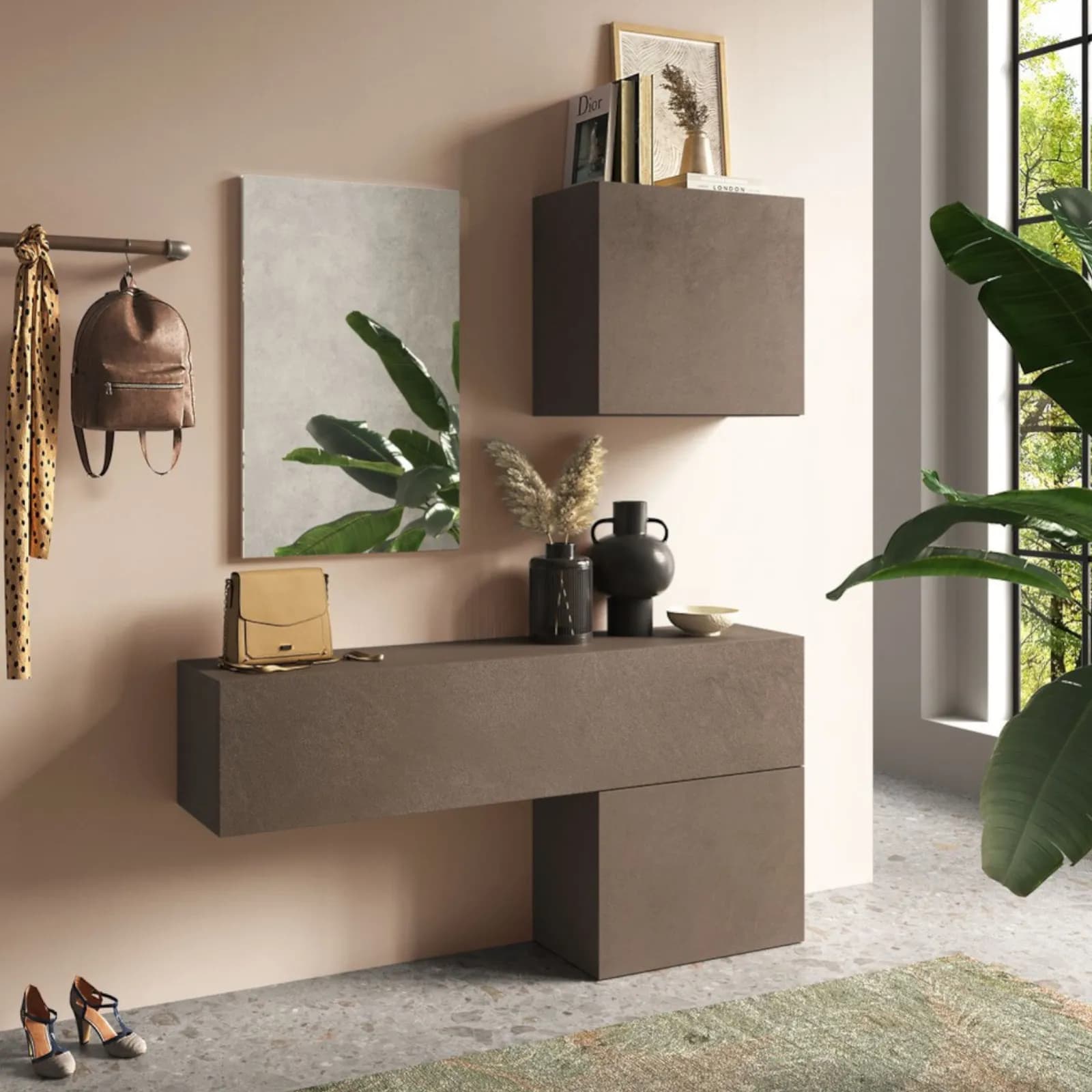 Consolle 138x29x170h cm bronzo - Clary