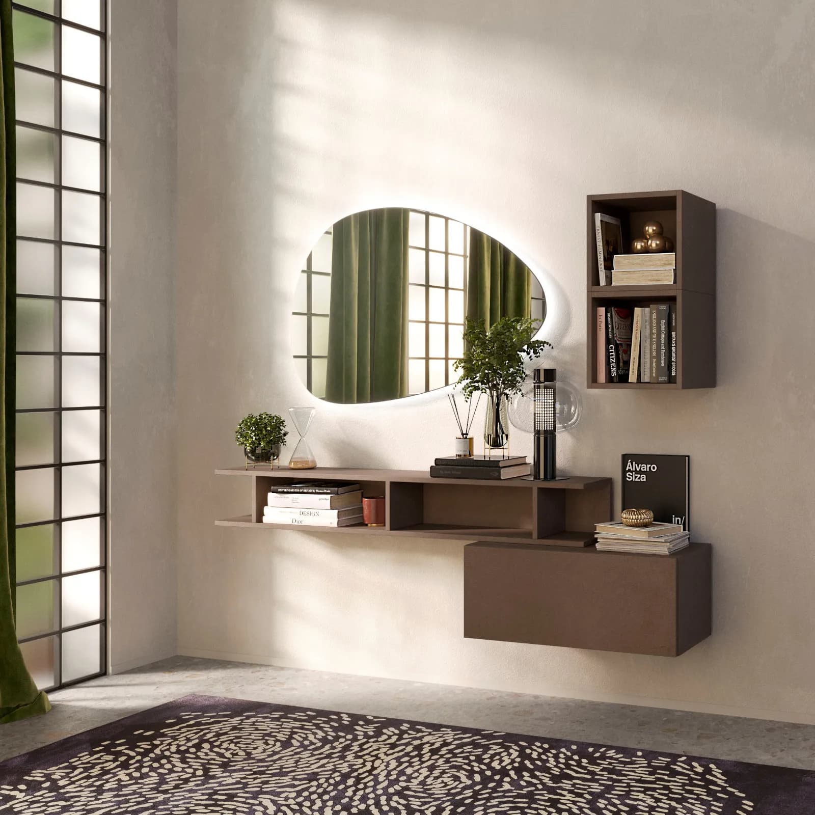 Consolle 165x28x140h cm bronzo - Clary