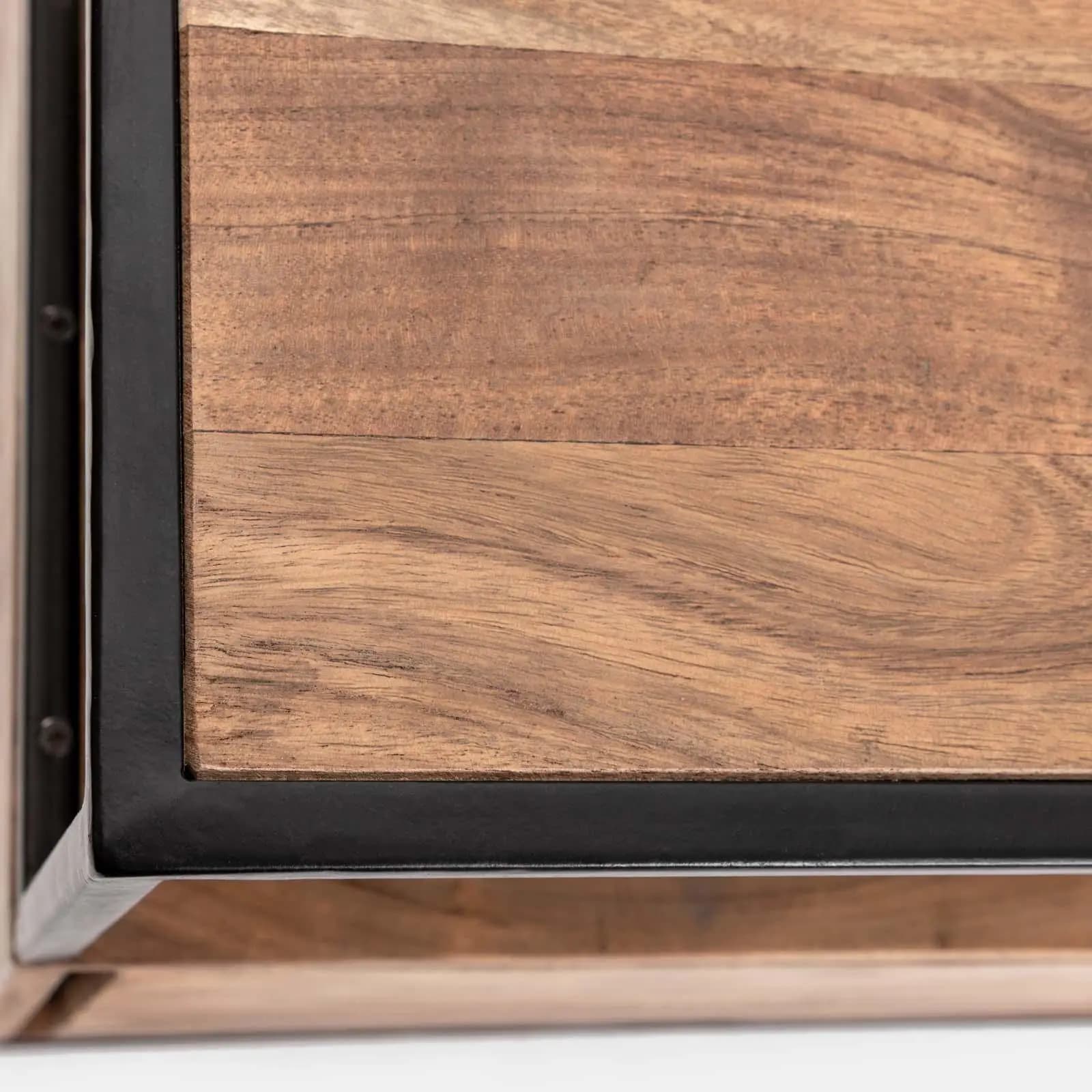 Madia 175x77h cm in legno di acacia e metallo con 3 ante - Freia Acacia