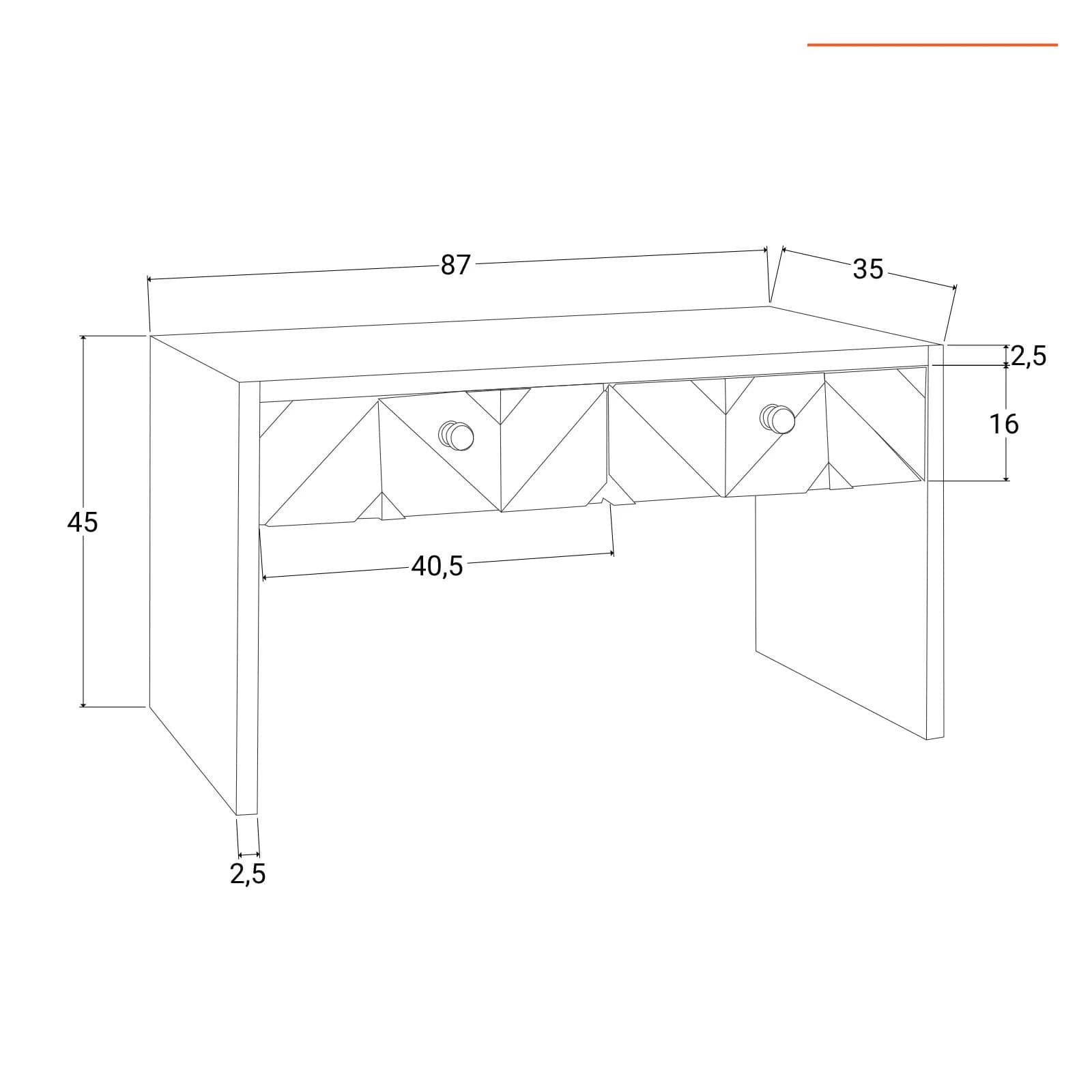 Consolle 87x35 cm in legno di acacia - Freia Acacia