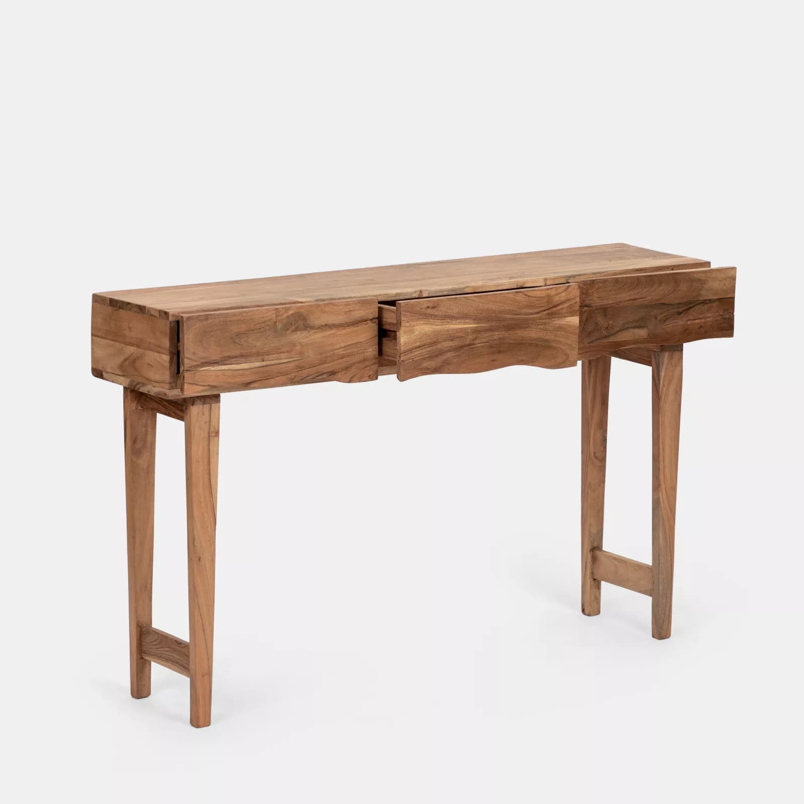 Consolle 120x75h cm in legno di acacia con 3 cassetti - Freia Acacia