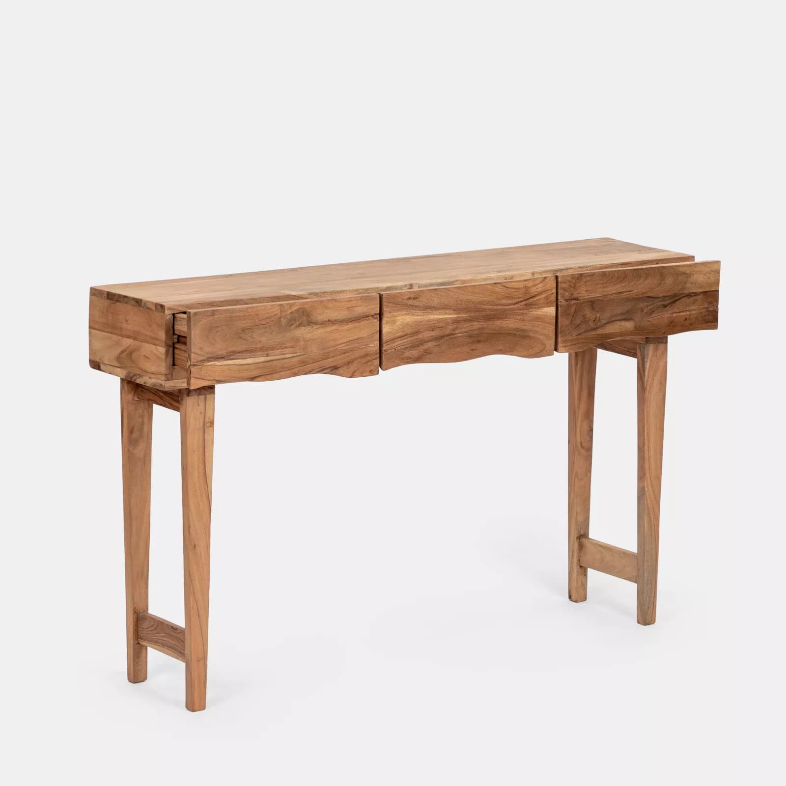 Consolle 120x75h cm in legno di acacia con 3 cassetti - Freia Acacia