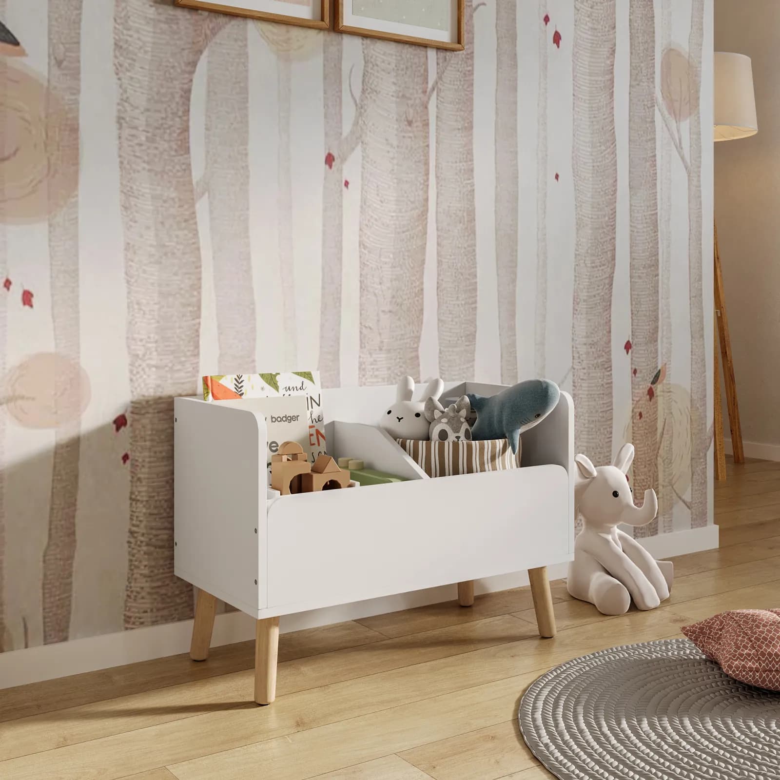 Contenitore per bambini 70 cm in legno bianco - Lollipop