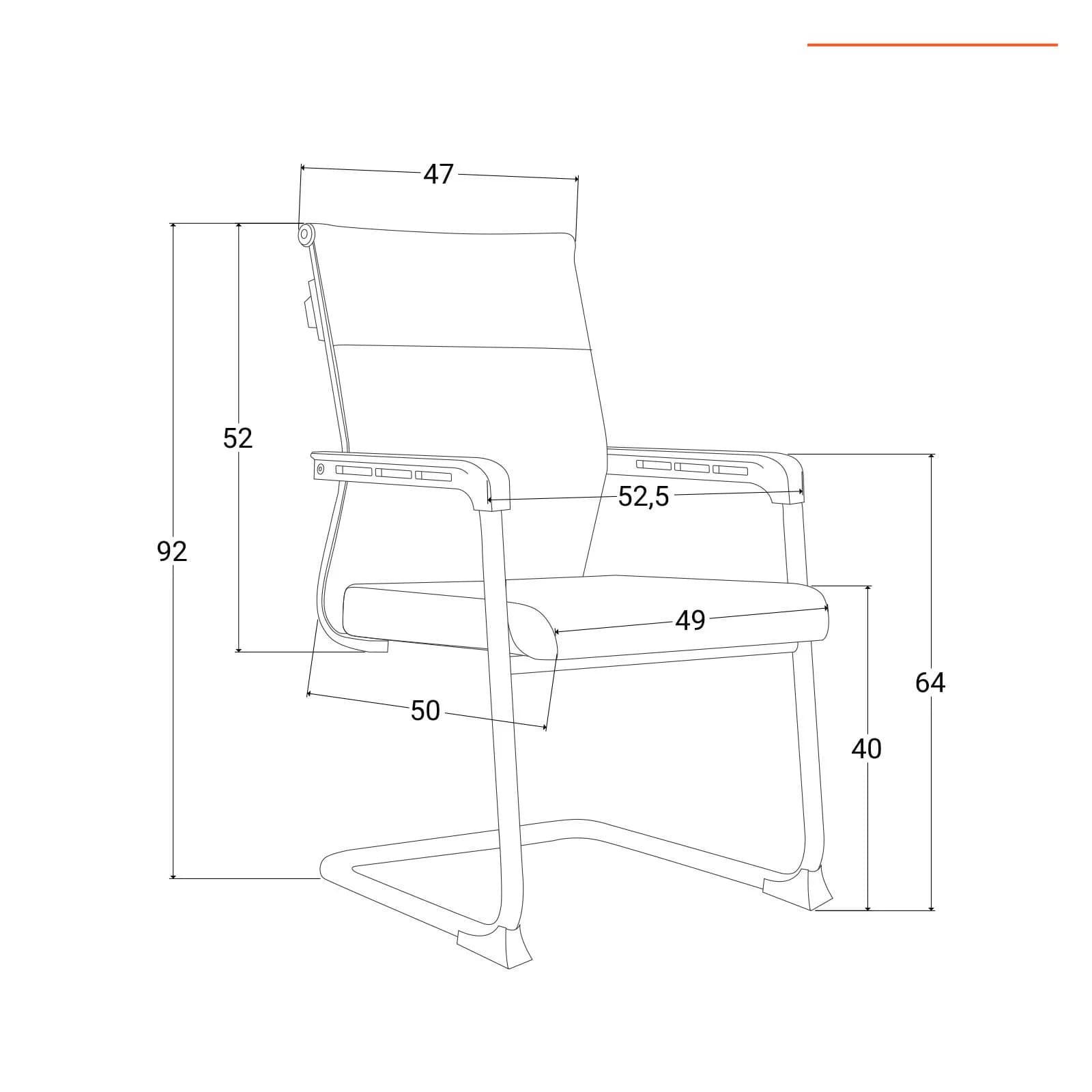 Set 2 poltrone da ufficio in similpelle nero con struttura a sbalzo cromo - Senior