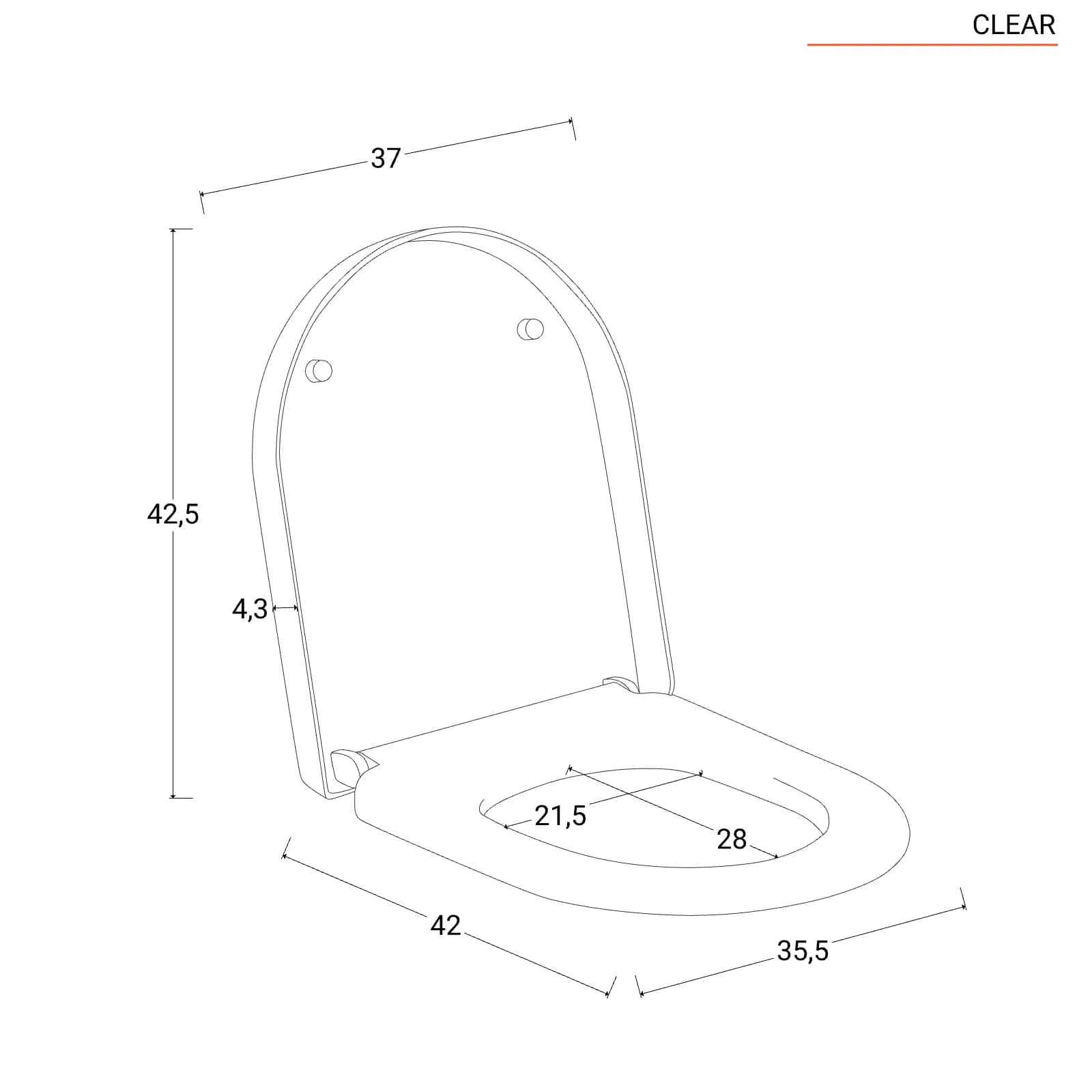 Coppia di sanitari filomuro in ceramica rimless con copriwc softclose - Clear