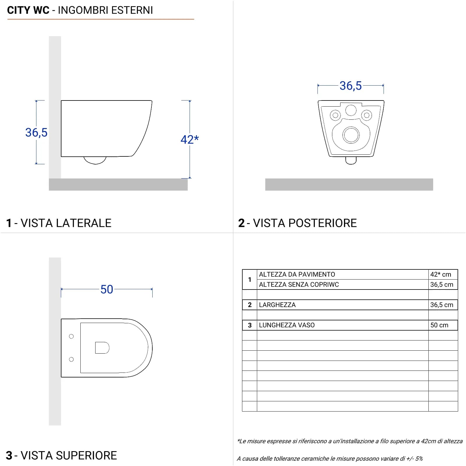 Coppia di sanitari sospesi in ceramica rimless con copriwc softclose - City