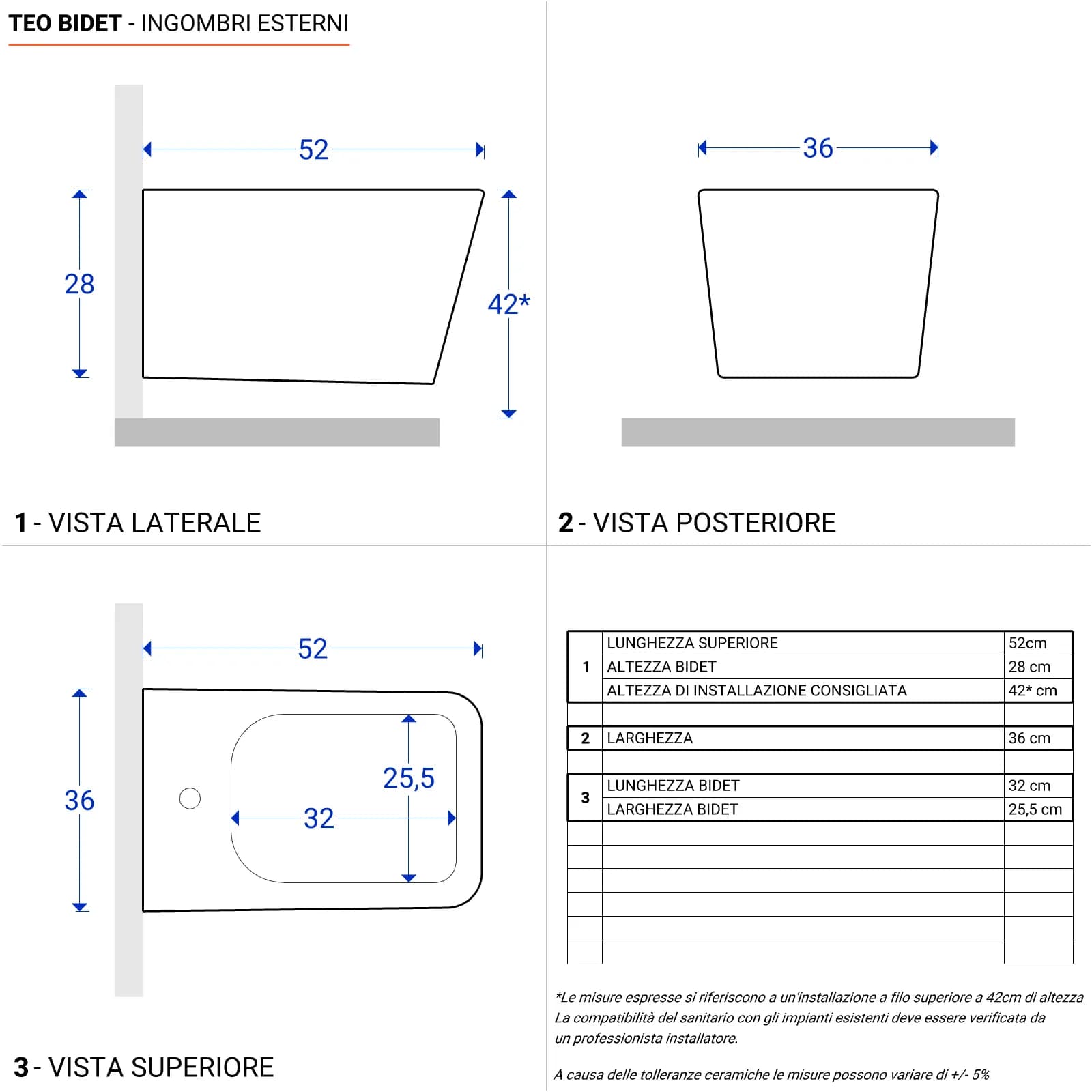 Sanitari sospesi risparmio idrico sedile SoftClose - Teo