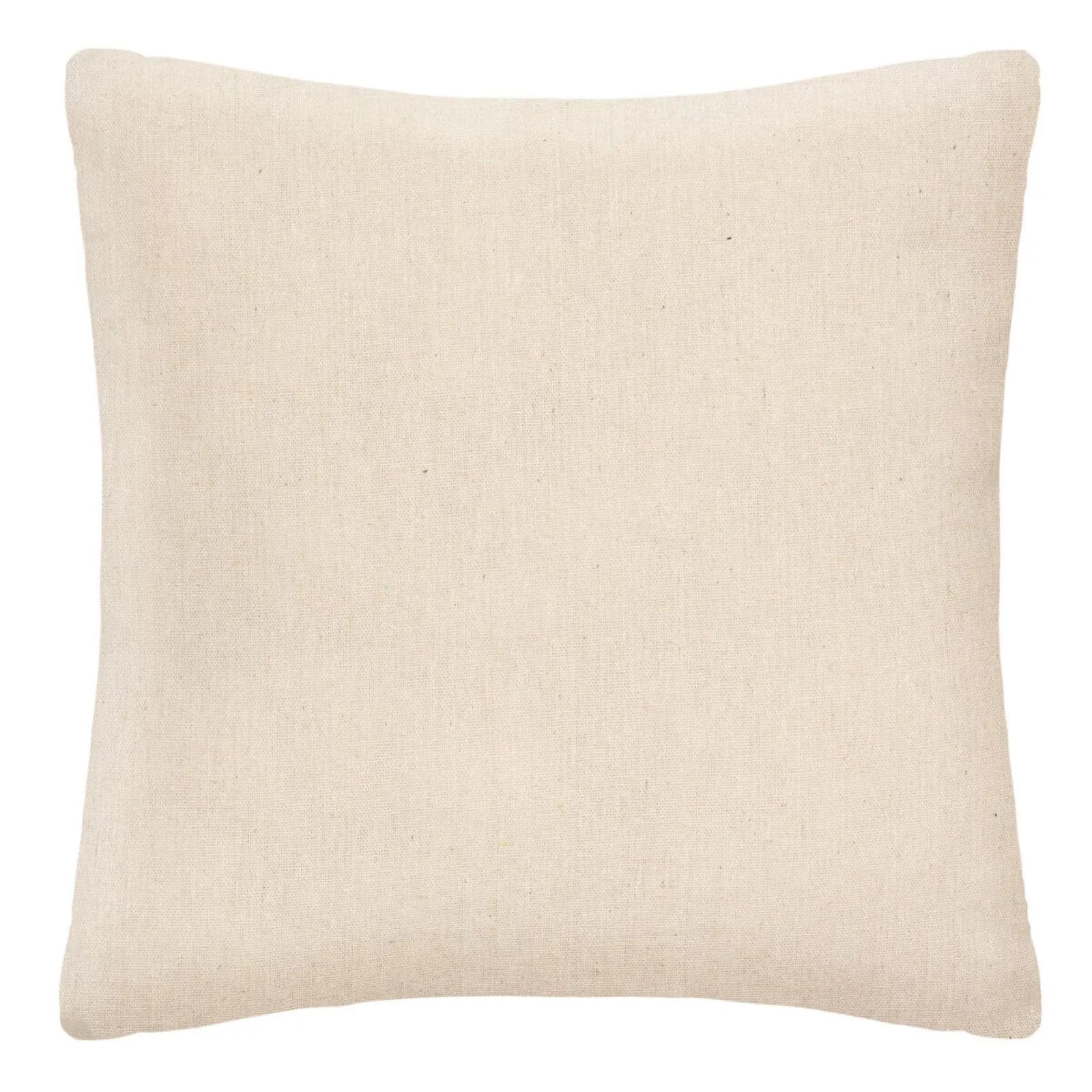 Copricuscino 40x40 cm in tessuto jacquard bianco panna con palme nere