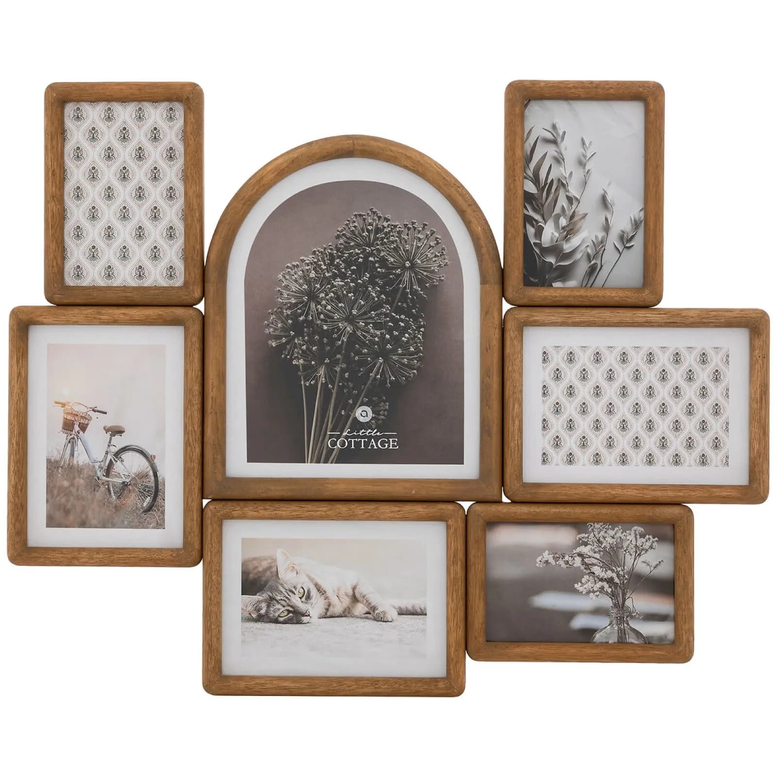 Cornice multipla 57x47h cm in legno di hevea naturale