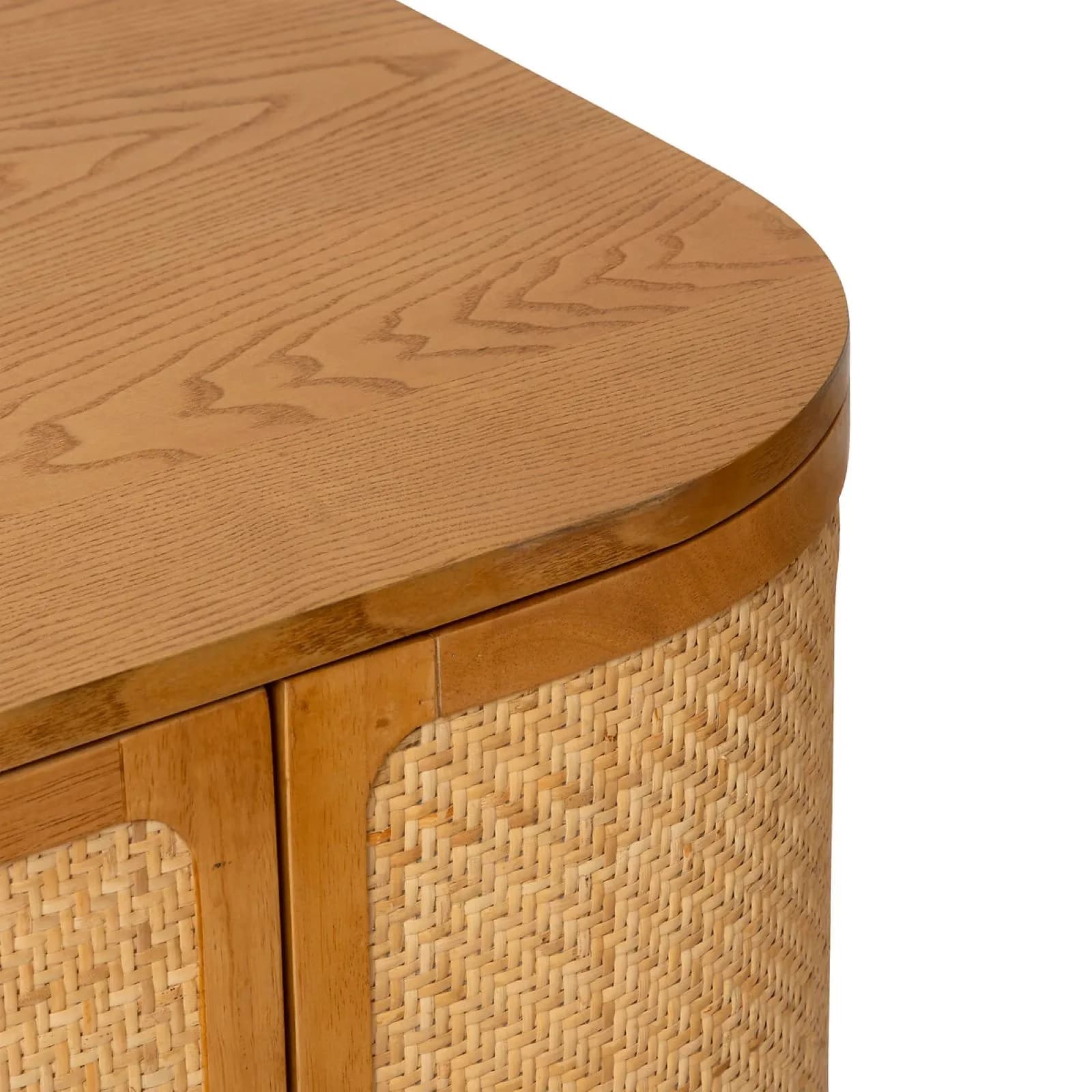 Credenza 150x75h cm in legno naturale con 4 ante in rattan - Arequipa
