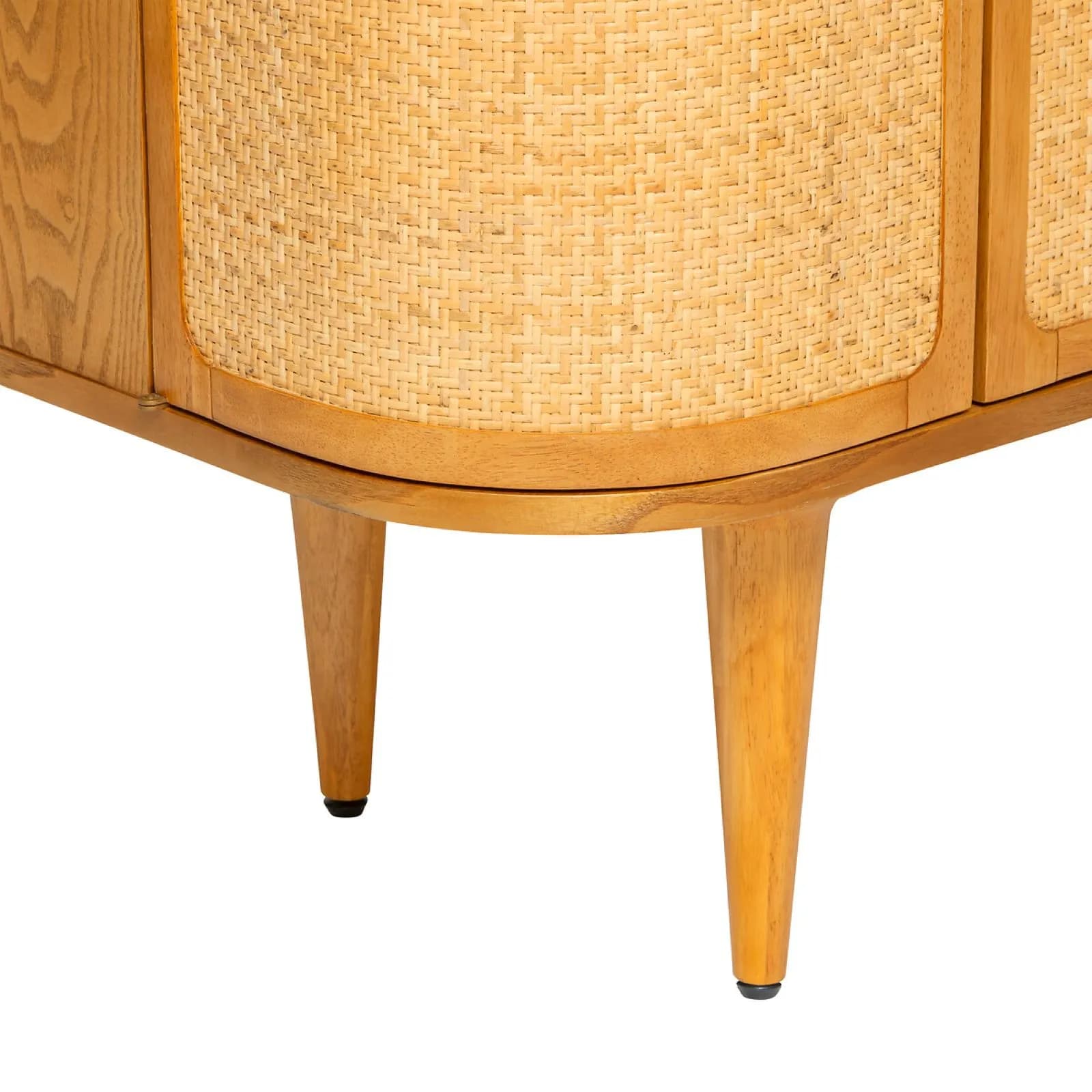 Credenza 150x75h cm in legno naturale con 4 ante in rattan - Arequipa