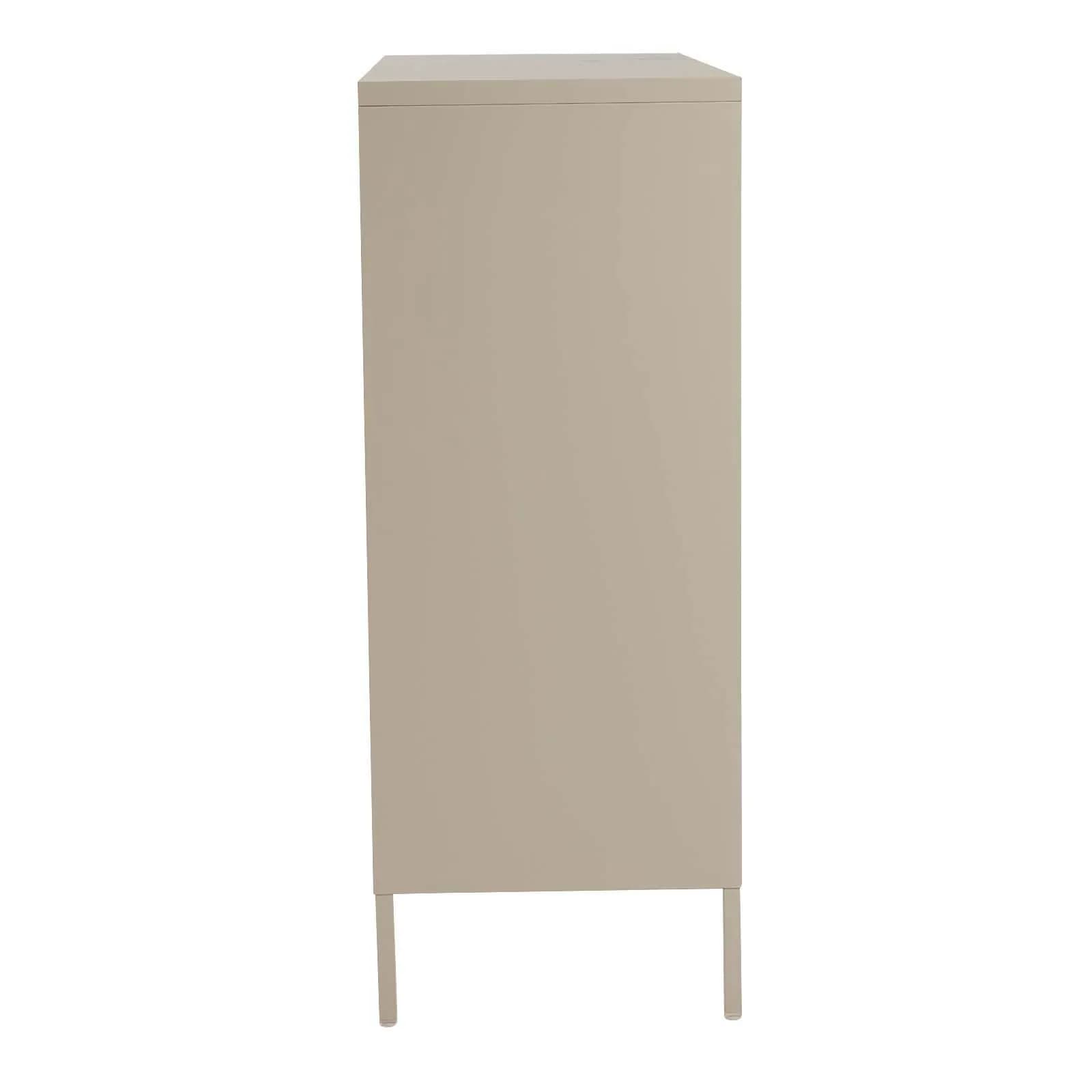 Credenza 80x120h cm in acciaio verniciato crema con 2 ante traforate - Eclipse