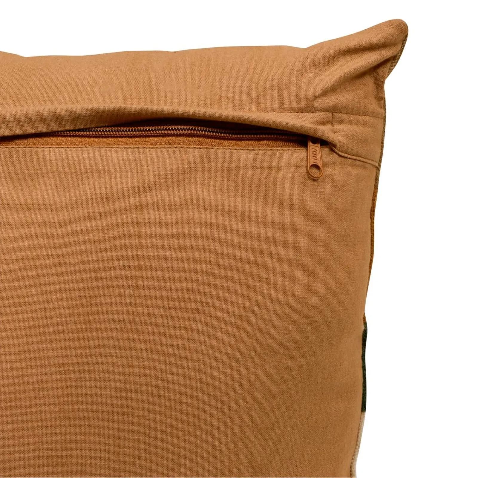 Cuscino 45x45 cm sfoderabile in cotone ricamato cacao e multicolore