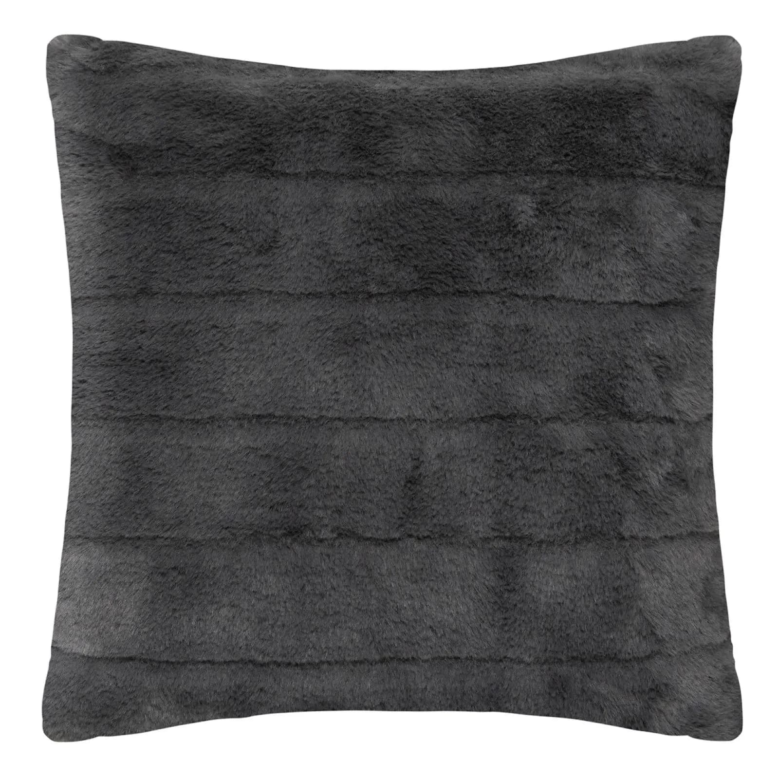 Cuscino 45x45 cm in similpelliccia grigio scuro