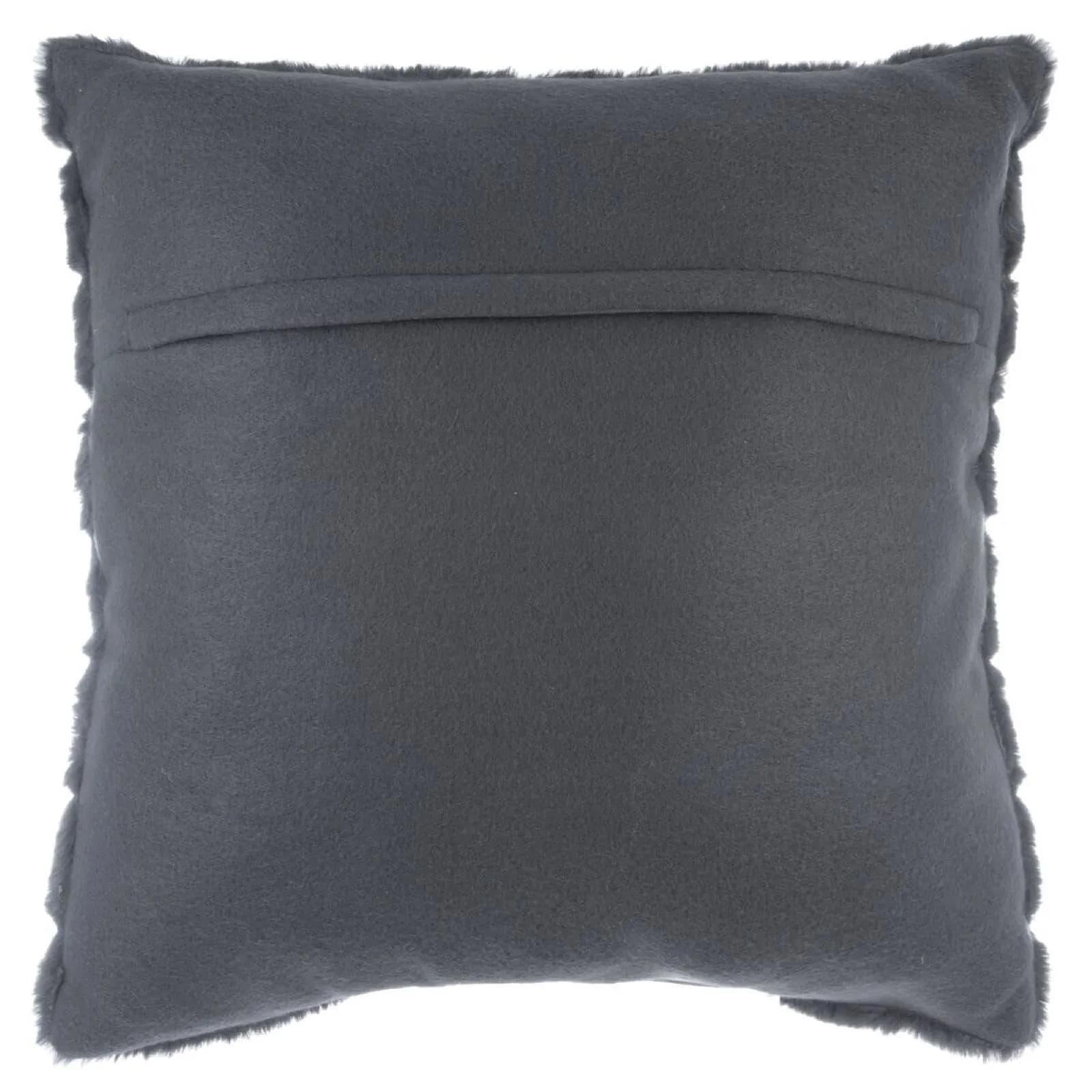 Cuscino 45x45 cm in similpelliccia grigio scuro