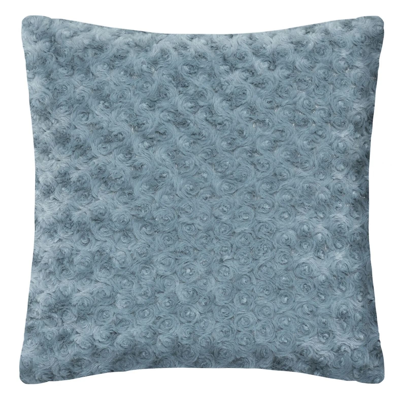 Cuscino 45x45 cm in tessuto bouclé azzurro