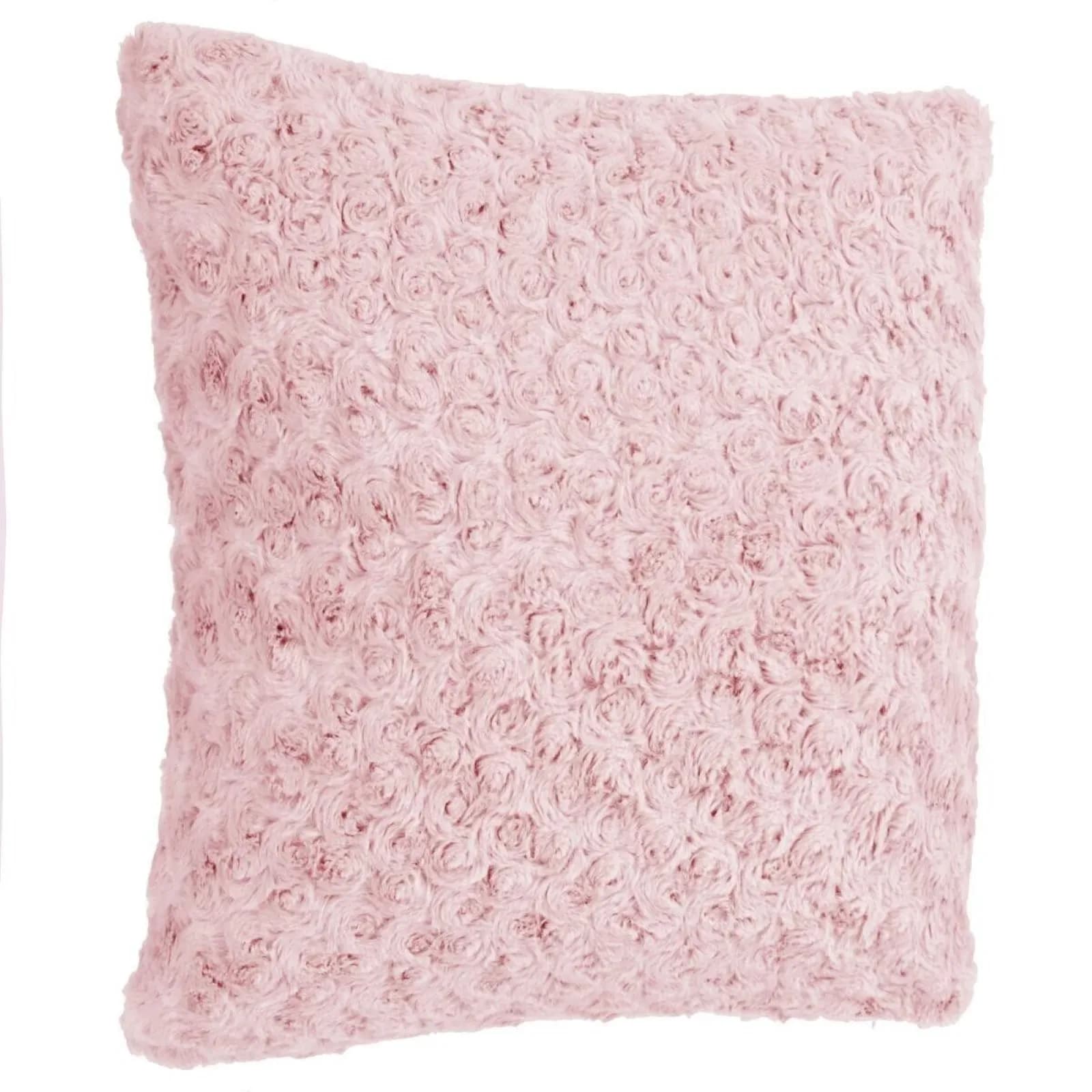 Cuscino 45x45 cm in tessuto bouclé rosa