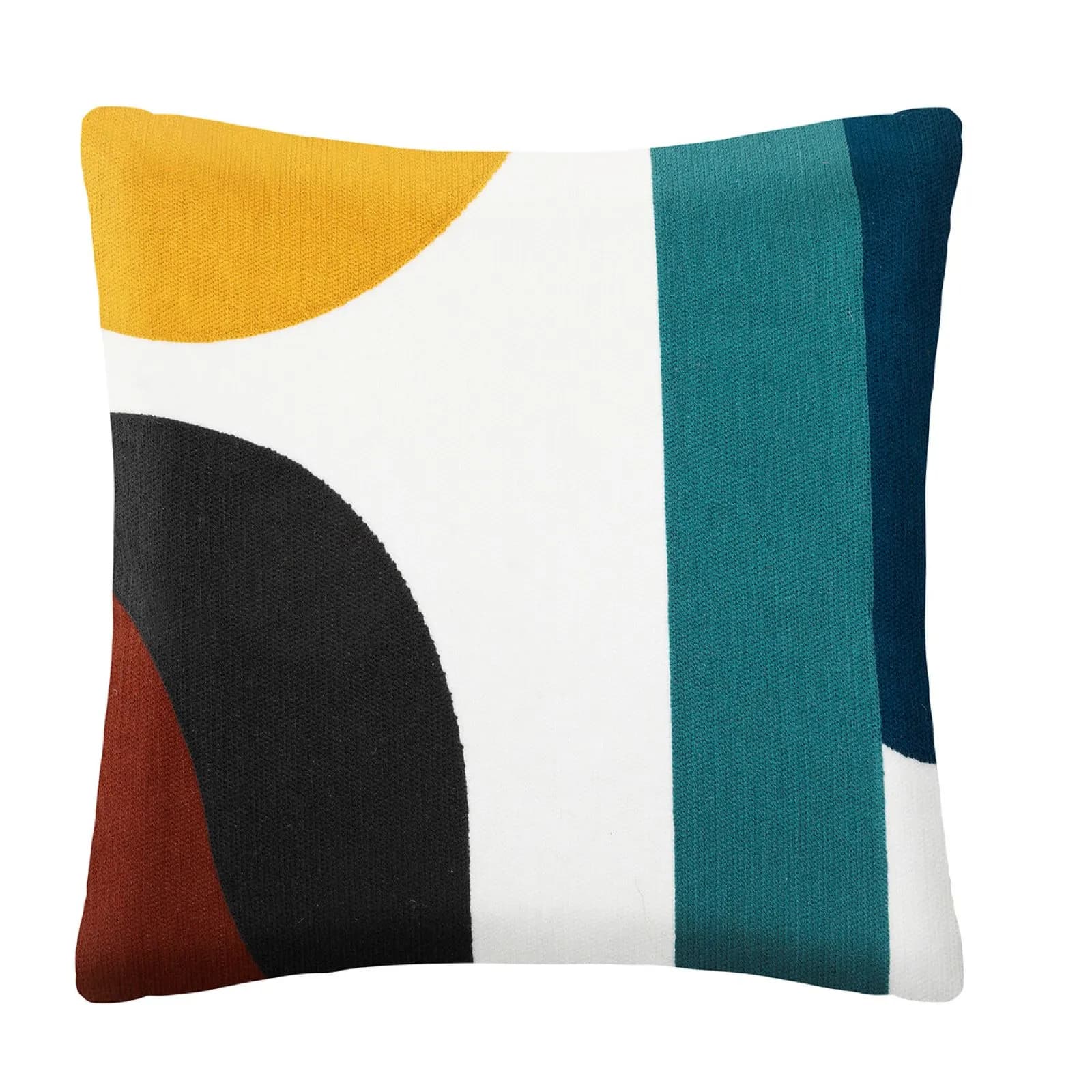 Cuscino 45x45 cm sfoderabile ricamato con disegno multicolor